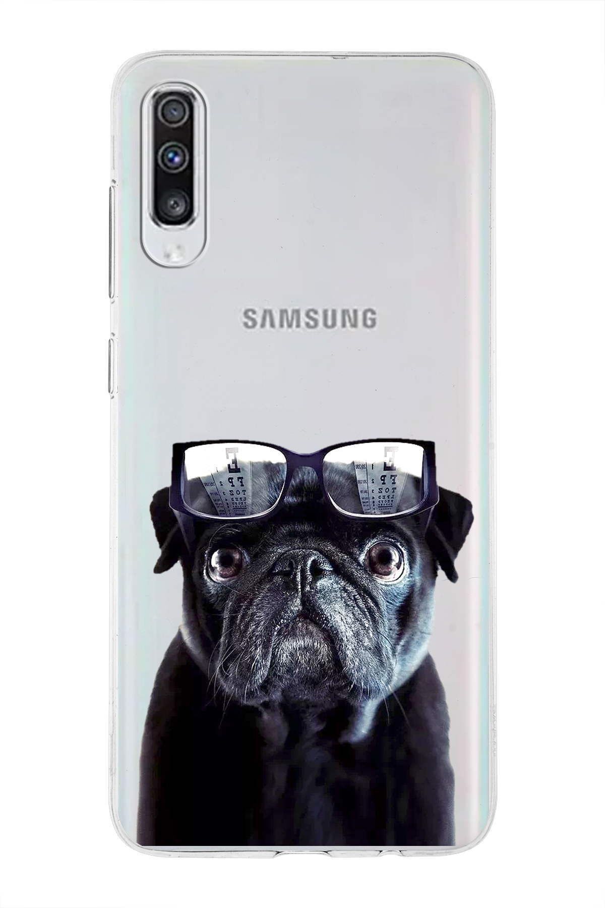 Samsung Galaxy A70s ile Uyumlu 1mm Slim Fit Köpek 3 050f Baskılı Şeffaf Kılıf