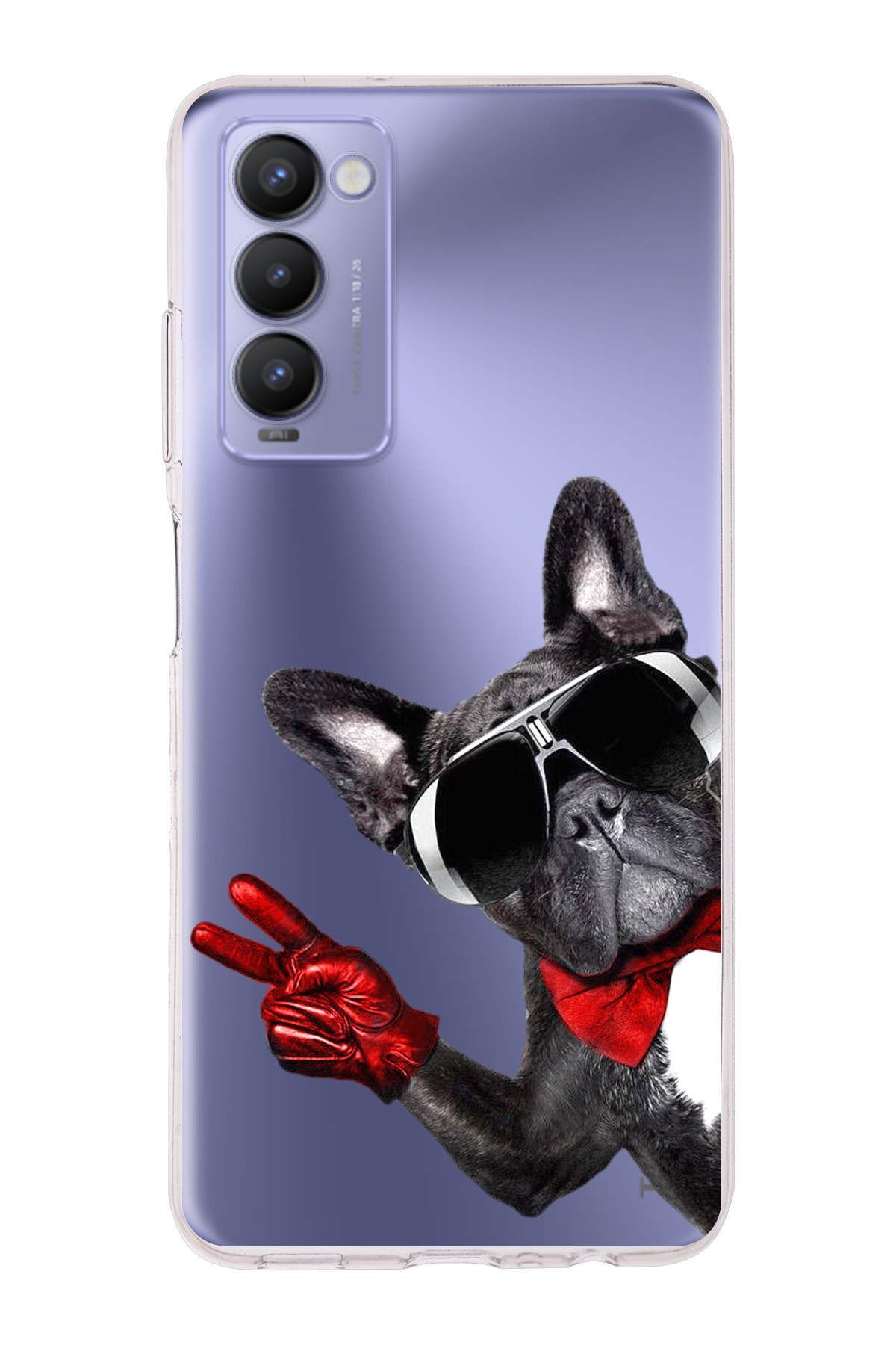 Tecno Camon 18P ile Uyumlu 1mm Slim Fit Köpek 2 050e Baskılı Şeffaf Kılıf