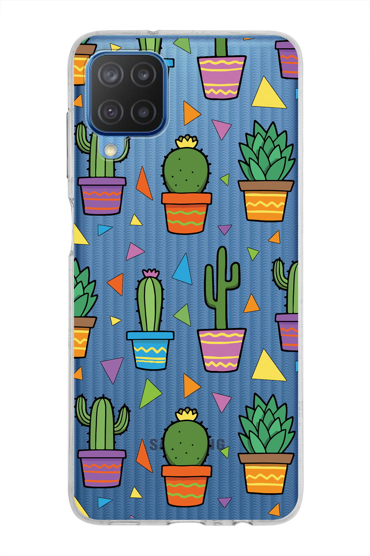 Samsung Galaxy M12 ile Uyumlu 1mm Slim Fit Water Color 4 Baskılı Şeffaf  Kılıf