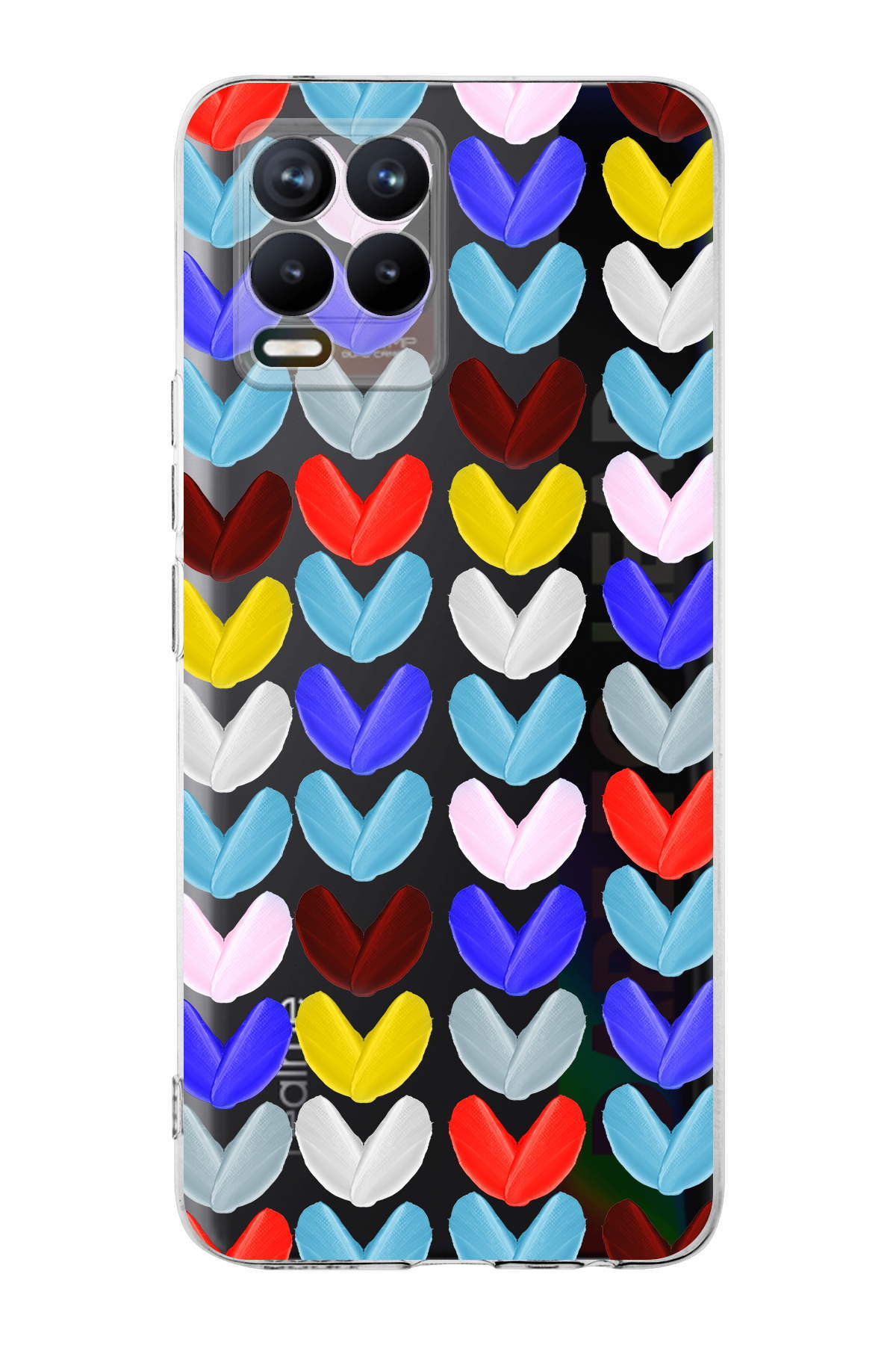 Realme 8  ile Uyumlu 1mm Slim Fit Water Color 1 Baskılı Şeffaf  Kılıf