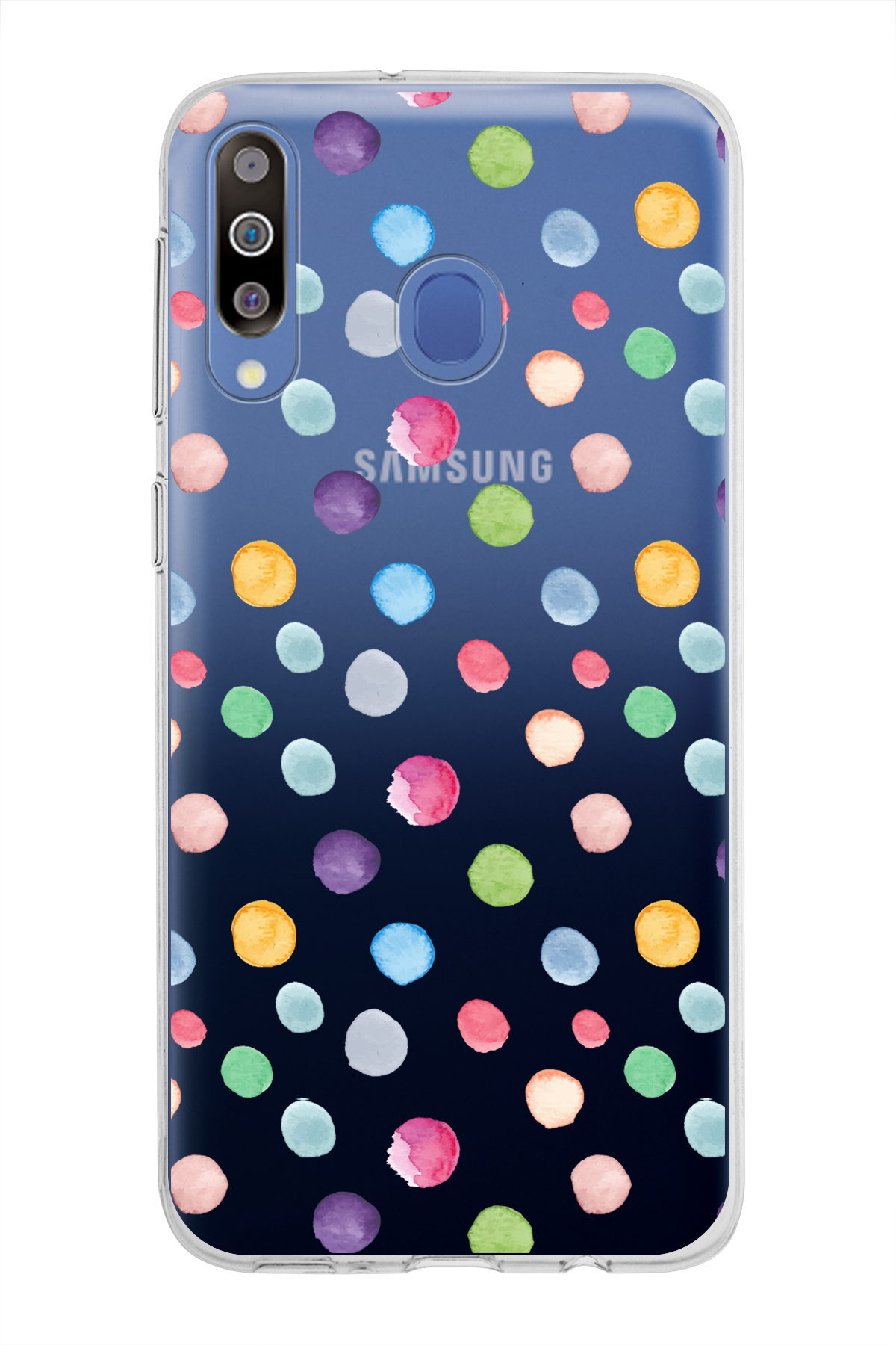 Samsung Galaxy M30 ile Uyumlu 1mm Slim Fit Water Color 6 Baskılı Şeffaf  Kılıf