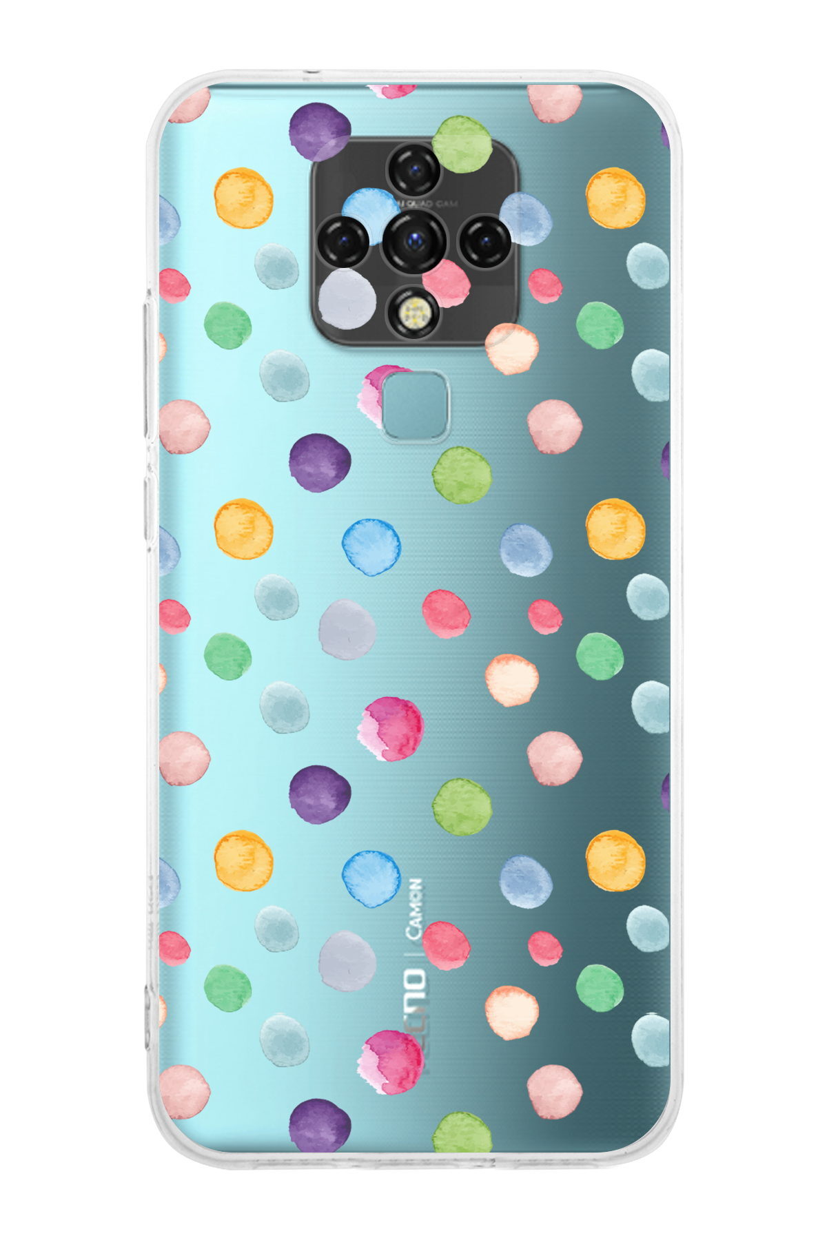Tecno Camon 16 ile Uyumlu 1mm Slim Fit Water Color 6 Baskılı Şeffaf  Kılıf
