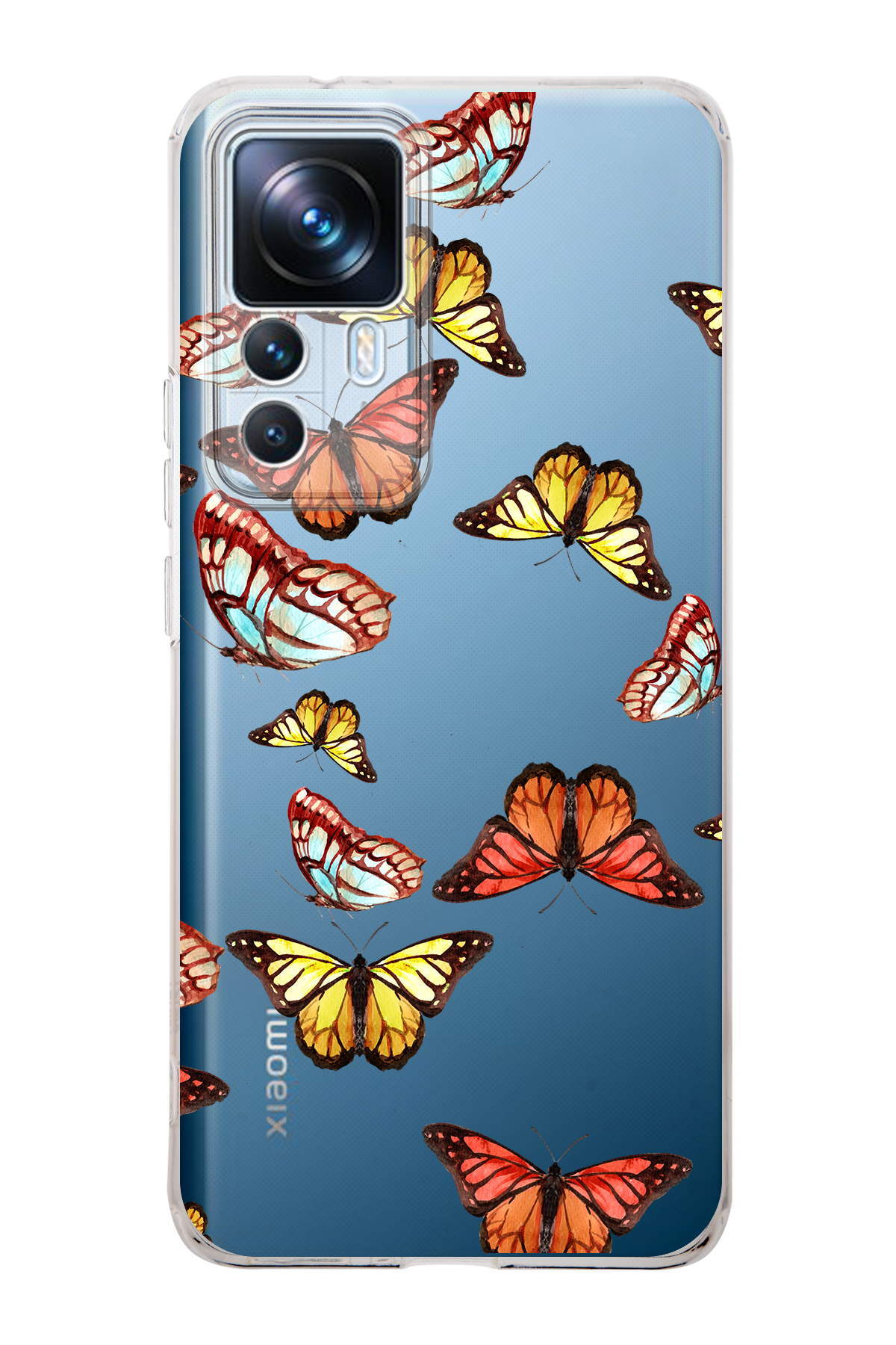Xiaomi Mi 12T Pro ile Uyumlu 1mm Slim Fit Water Color 2 Baskılı Şeffaf  Kılıf