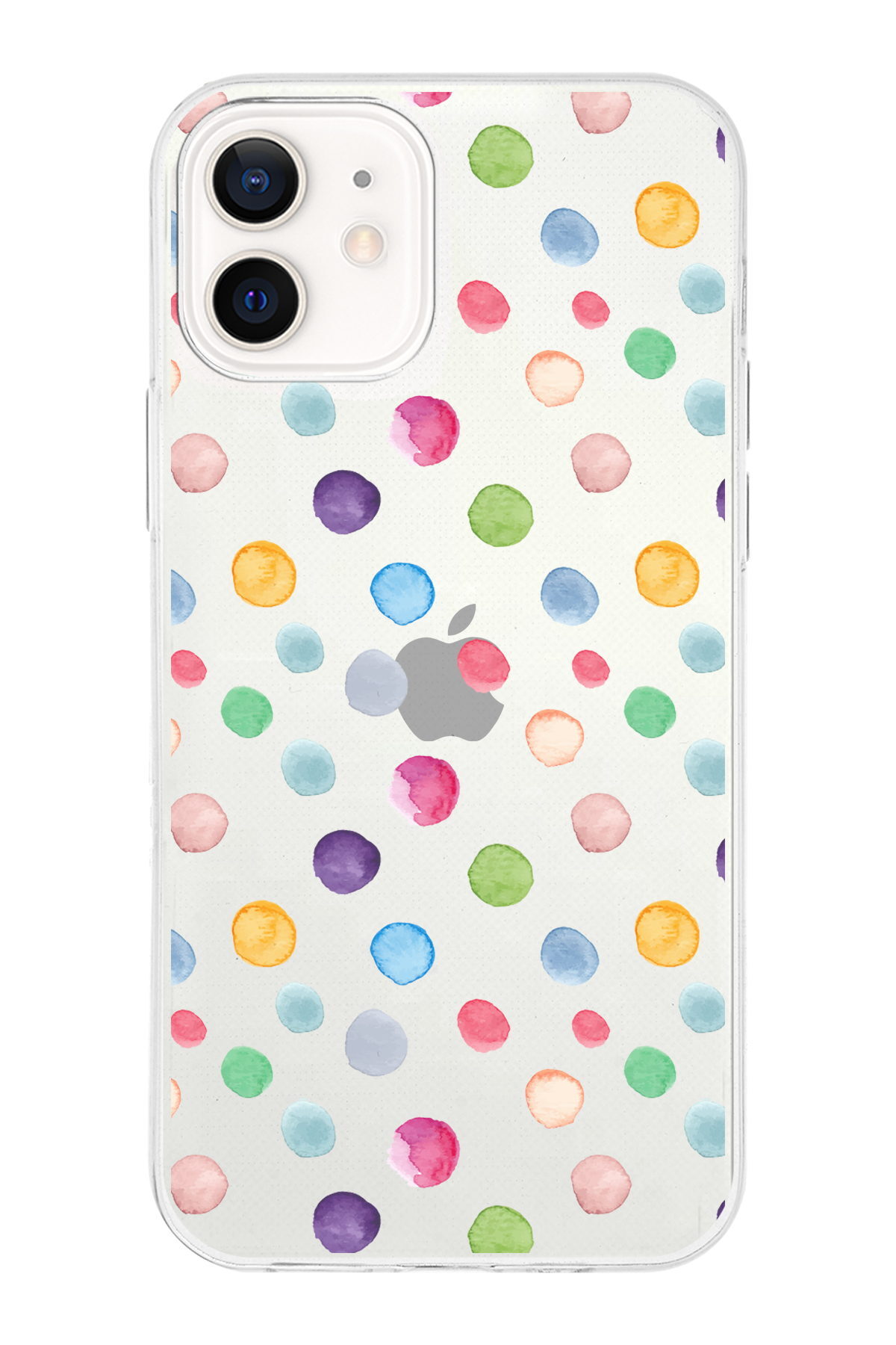 Apple  iPhone 12 ile Uyumlu 1mm Slim Fit Water Color 6 Baskılı Şeffaf  Kılıf