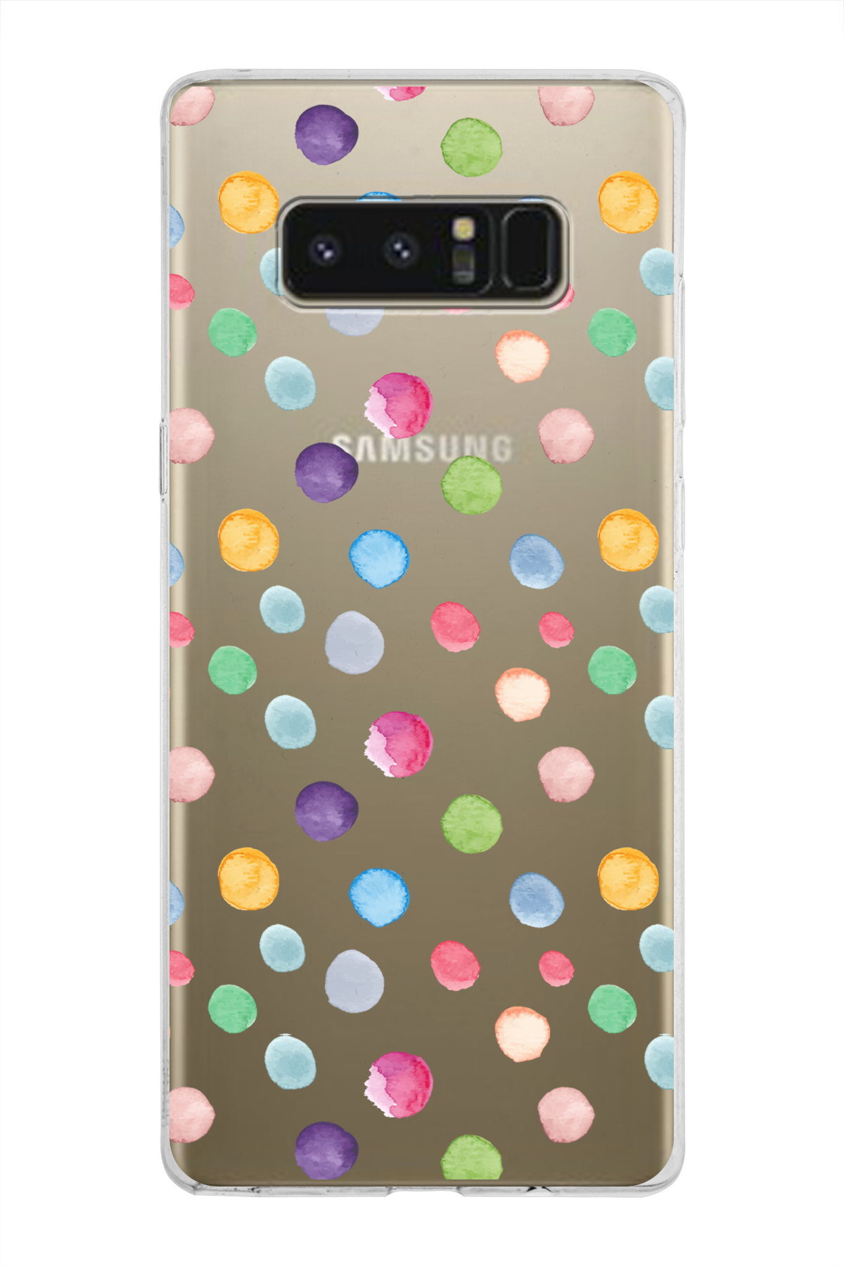 Samsung Galaxy Note 8 ile Uyumlu 1mm Slim Fit Water Color 6 Baskılı Şeffaf  Kılıf