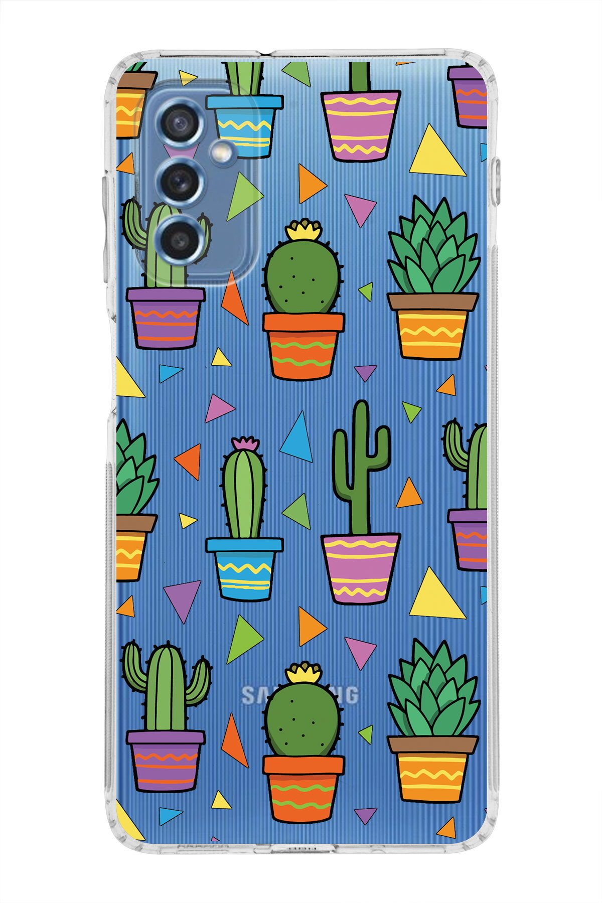 Samsung Galaxy M52 ile Uyumlu 1mm Slim Fit Water Color 4 Baskılı Şeffaf  Kılıf