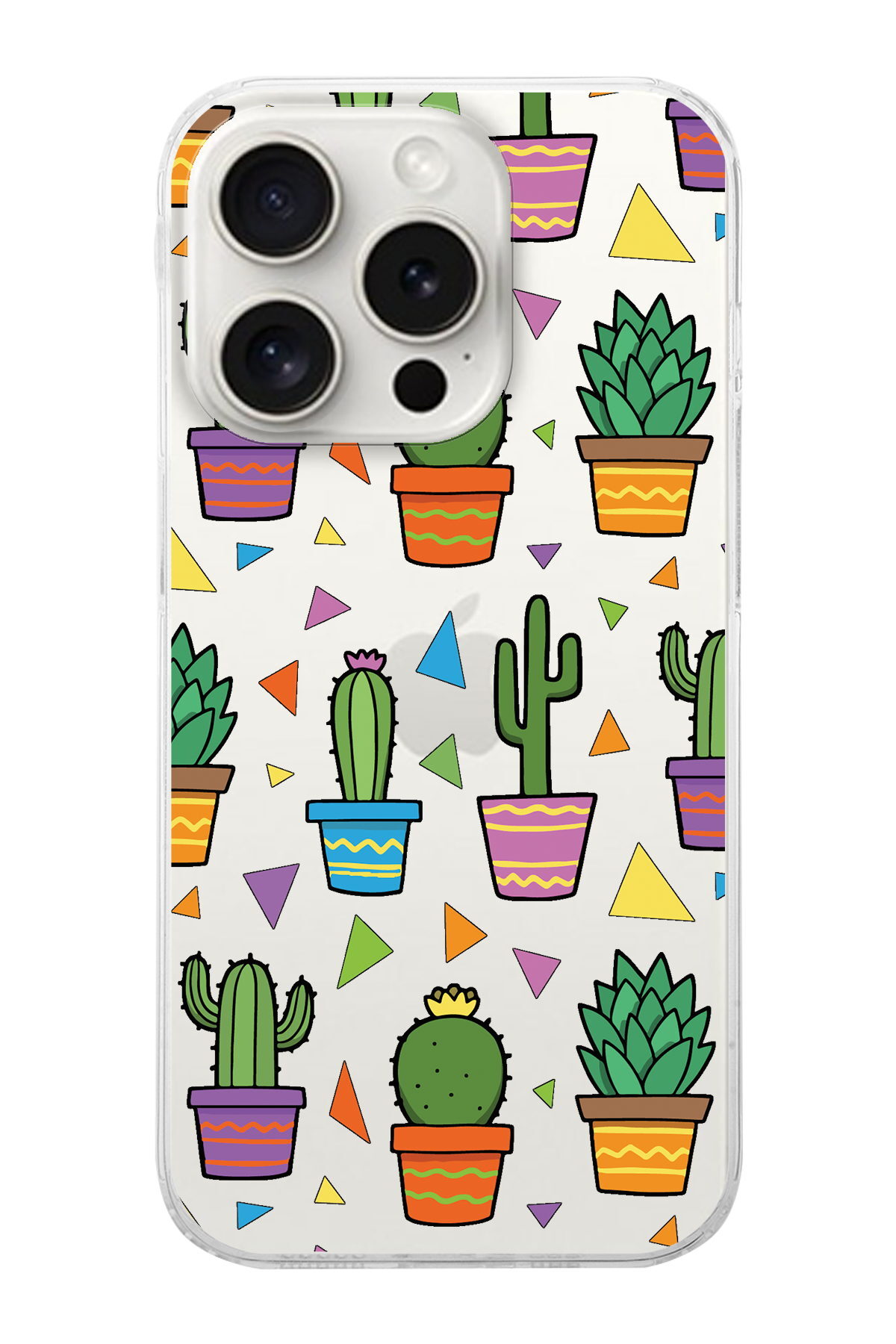 Apple  iPhone 15 Pro ile Uyumlu 1mm Slim Fit Water Color 4 Baskılı Şeffaf  Kılıf