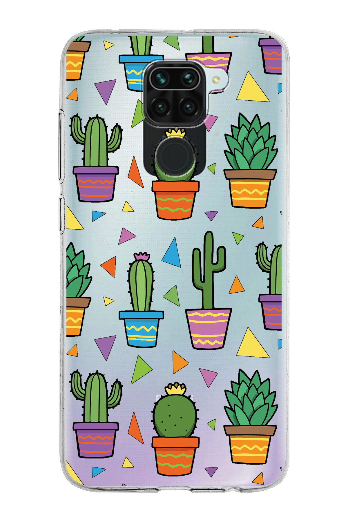 Xiaomi Redmi Note 9 ile Uyumlu 1mm Slim Fit Water Color 4 Baskılı Şeffaf  Kılıf