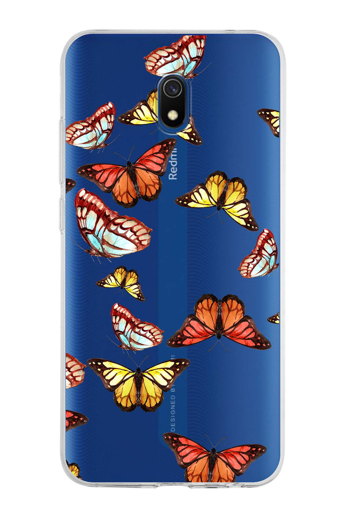 Xiaomi Redmi 8A ile Uyumlu 1mm Slim Fit Water Color 2 Baskılı Şeffaf  Kılıf