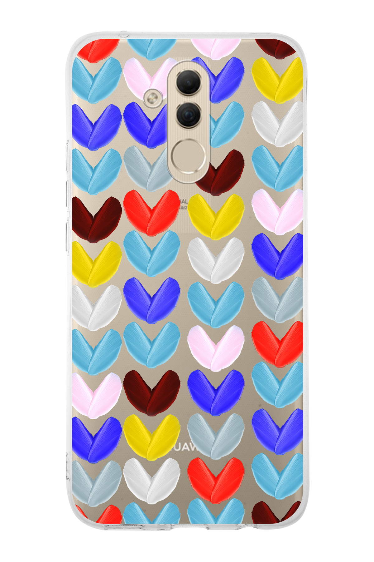 Huawei Mate 20 Lite ile Uyumlu 1mm Slim Fit Water Color 1 Baskılı Şeffaf  Kılıf