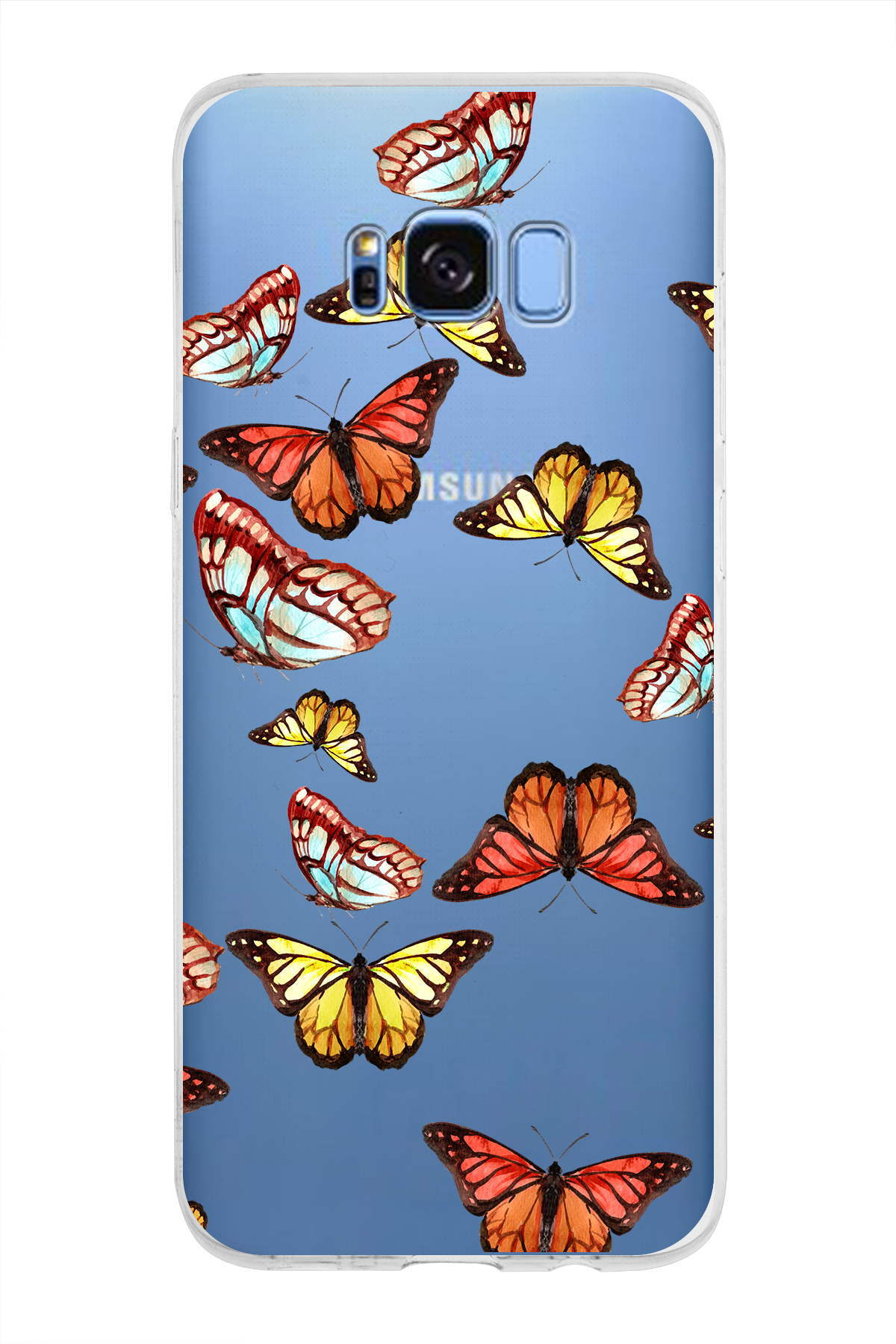 Samsung Galaxy S8 Plus ile Uyumlu 1mm Slim Fit Water Color 2 Baskılı Şeffaf  Kılıf