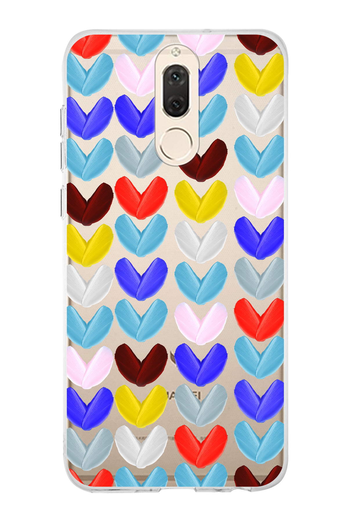 Huawei Mate 10 Lite ile Uyumlu 1mm Slim Fit Water Color 1 Baskılı Şeffaf  Kılıf