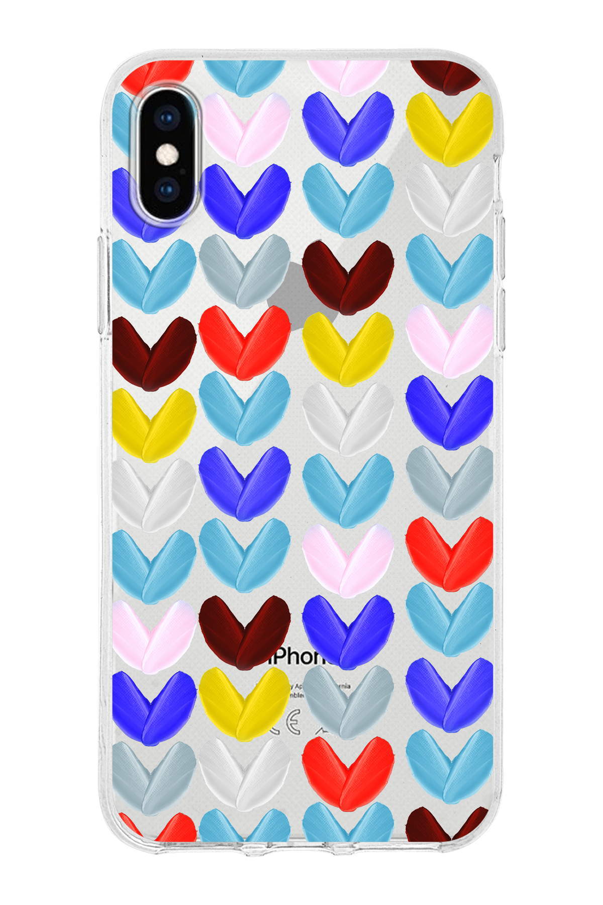 Apple  iPhone XS ile Uyumlu 1mm Slim Fit Water Color 1 Baskılı Şeffaf  Kılıf