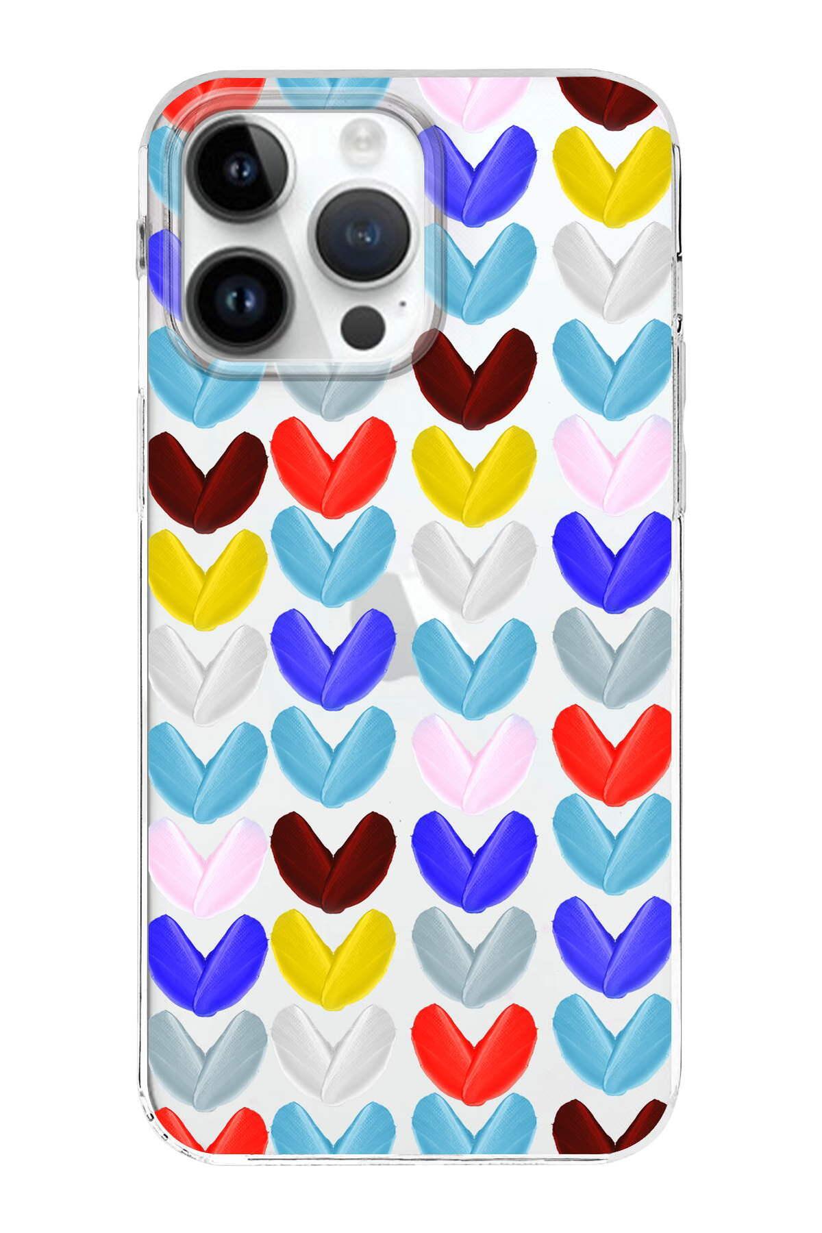 Apple  iPhone 14 Pro ile Uyumlu 1mm Slim Fit Water Color 1 Baskılı Şeffaf  Kılıf