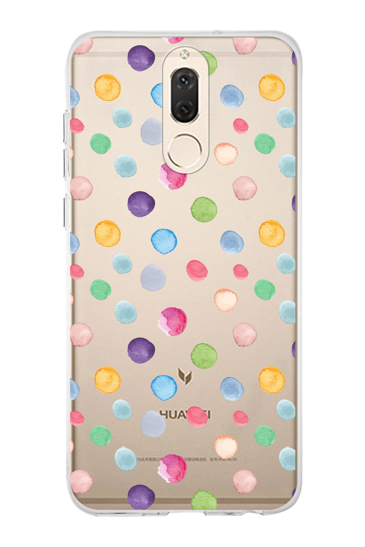 Huawei Mate 10 Lite ile Uyumlu 1mm Slim Fit Water Color 6 Baskılı Şeffaf  Kılıf