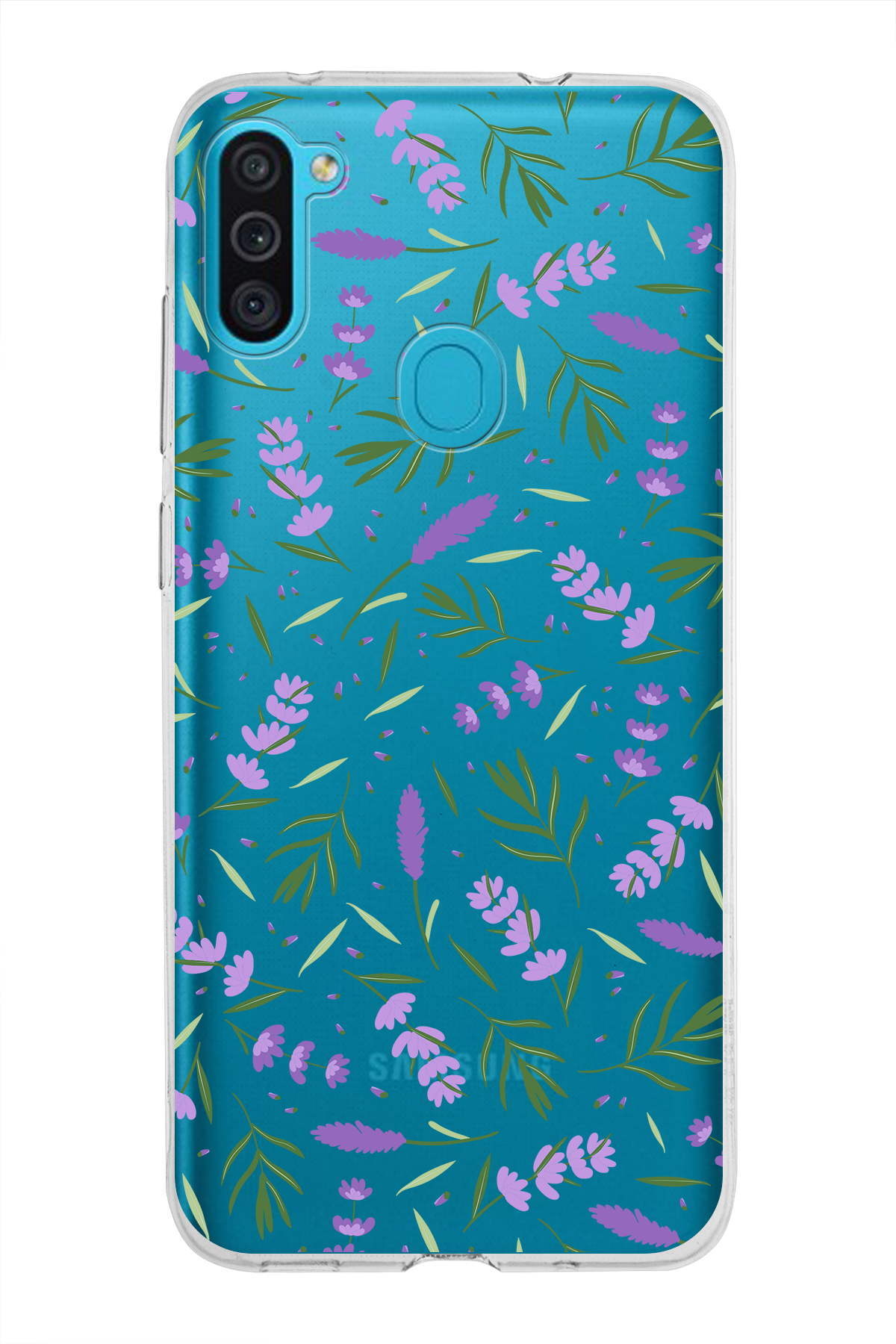 Samsung Galaxy M11 ile Uyumlu 1mm Slim Fit Water Color 3 Baskılı Şeffaf  Kılıf