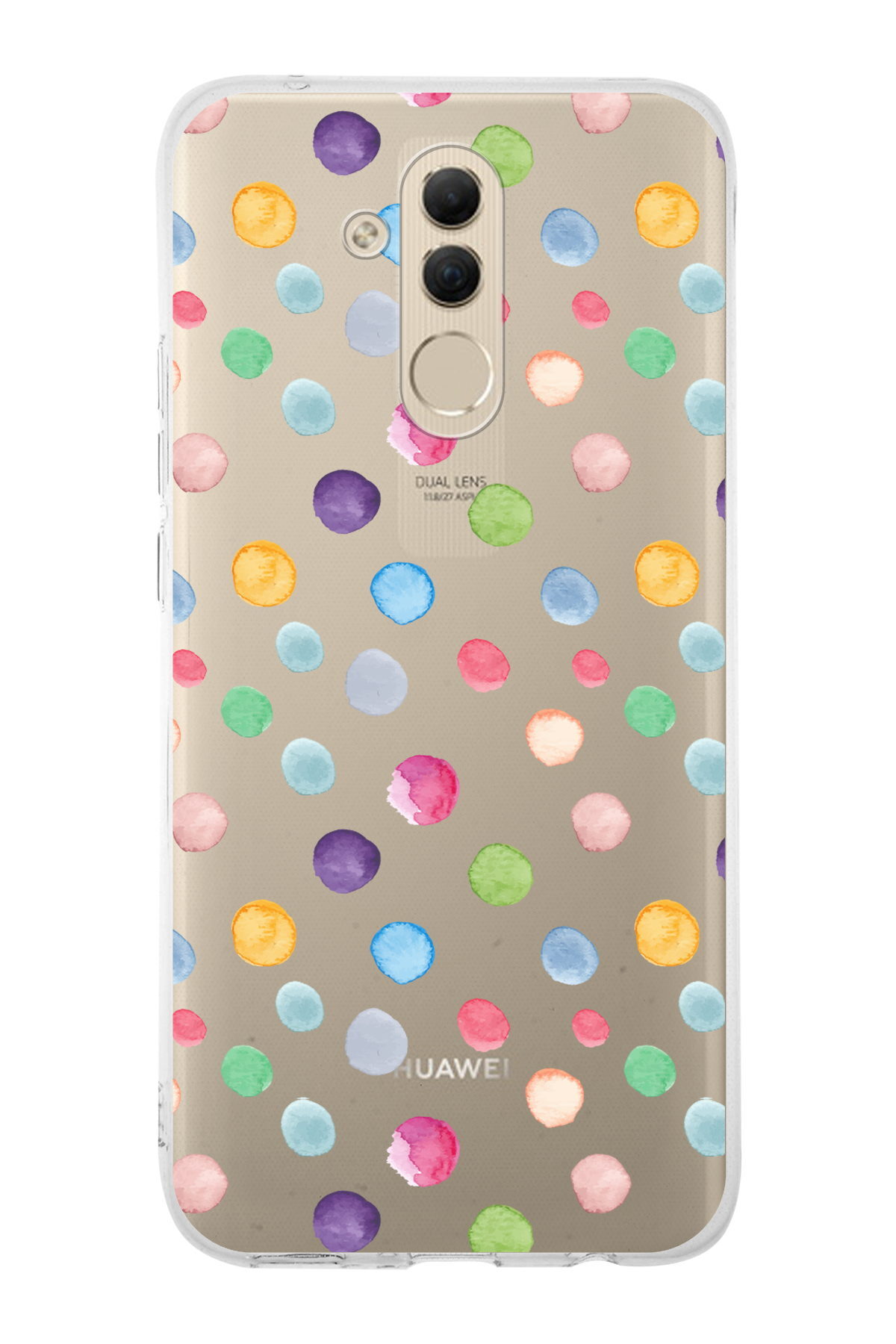 Huawei Mate 20 Lite ile Uyumlu 1mm Slim Fit Water Color 6 Baskılı Şeffaf  Kılıf
