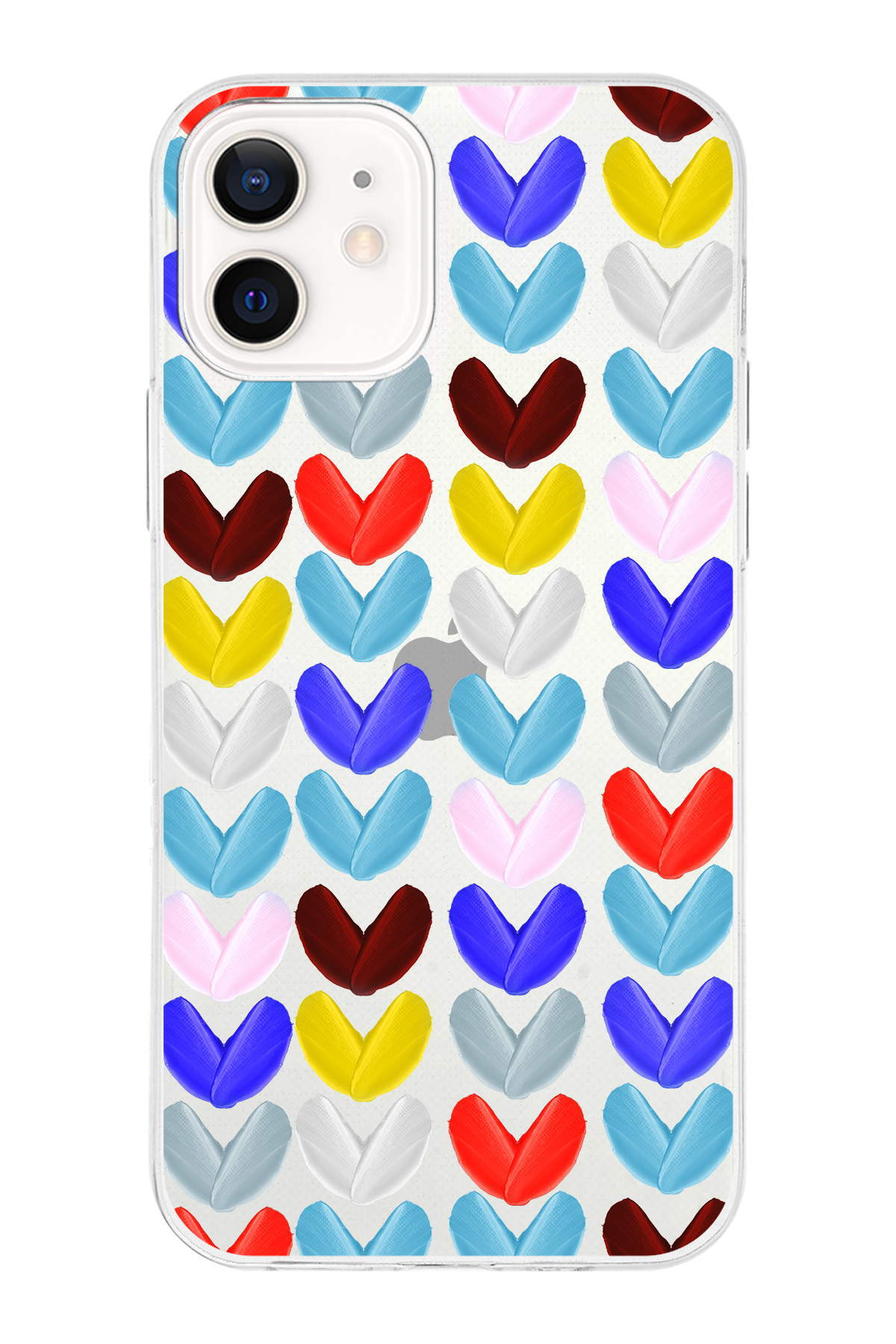 Apple  iPhone 12 Mini ile Uyumlu 1mm Slim Fit Water Color 1 Baskılı Şeffaf  Kılıf