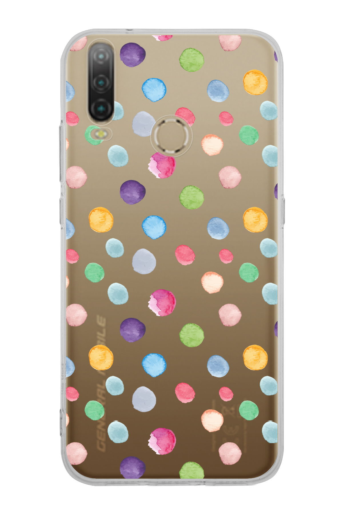 General Mobile GM 10 ile Uyumlu 1mm Slim Fit Water Color 6 Baskılı Şeffaf  Kılıf