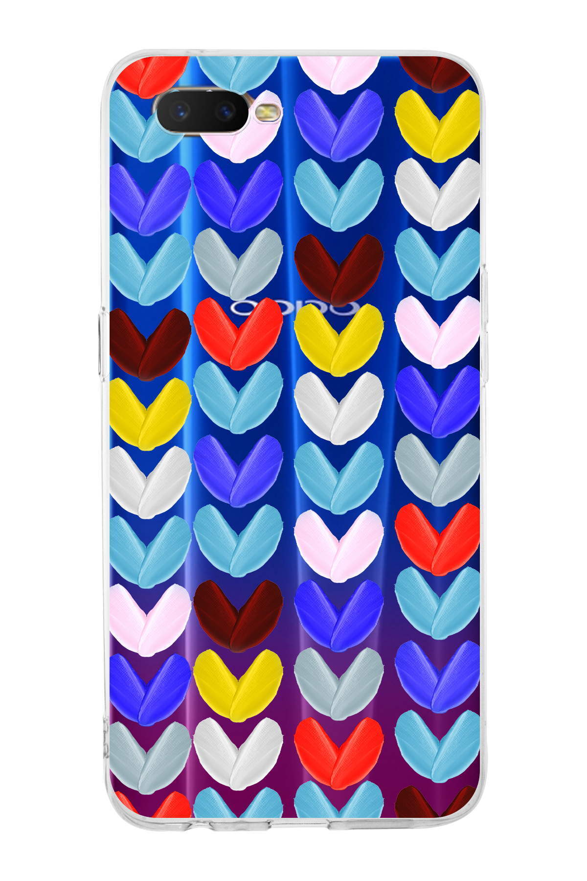 Oppo RX17 Neo  ile Uyumlu 1mm Slim Fit Water Color 1 Baskılı Şeffaf  Kılıf