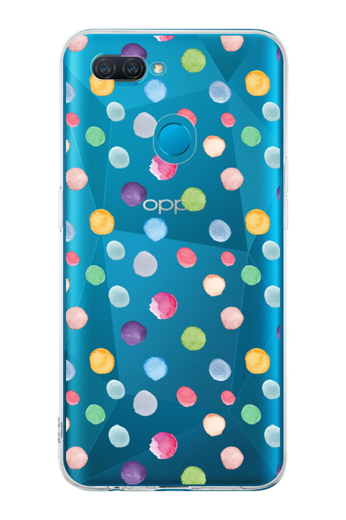 Oppo A12  ile Uyumlu 1mm Slim Fit Water Color 6 Baskılı Şeffaf  Kılıf