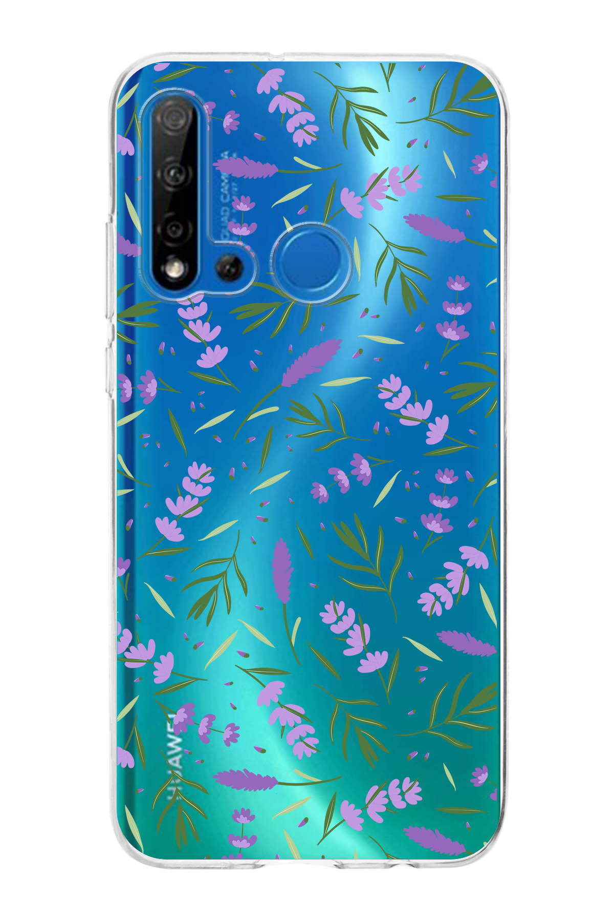 Huawei P20 Lite 2019 ile Uyumlu 1mm Slim Fit Water Color 3 Baskılı Şeffaf  Kılıf