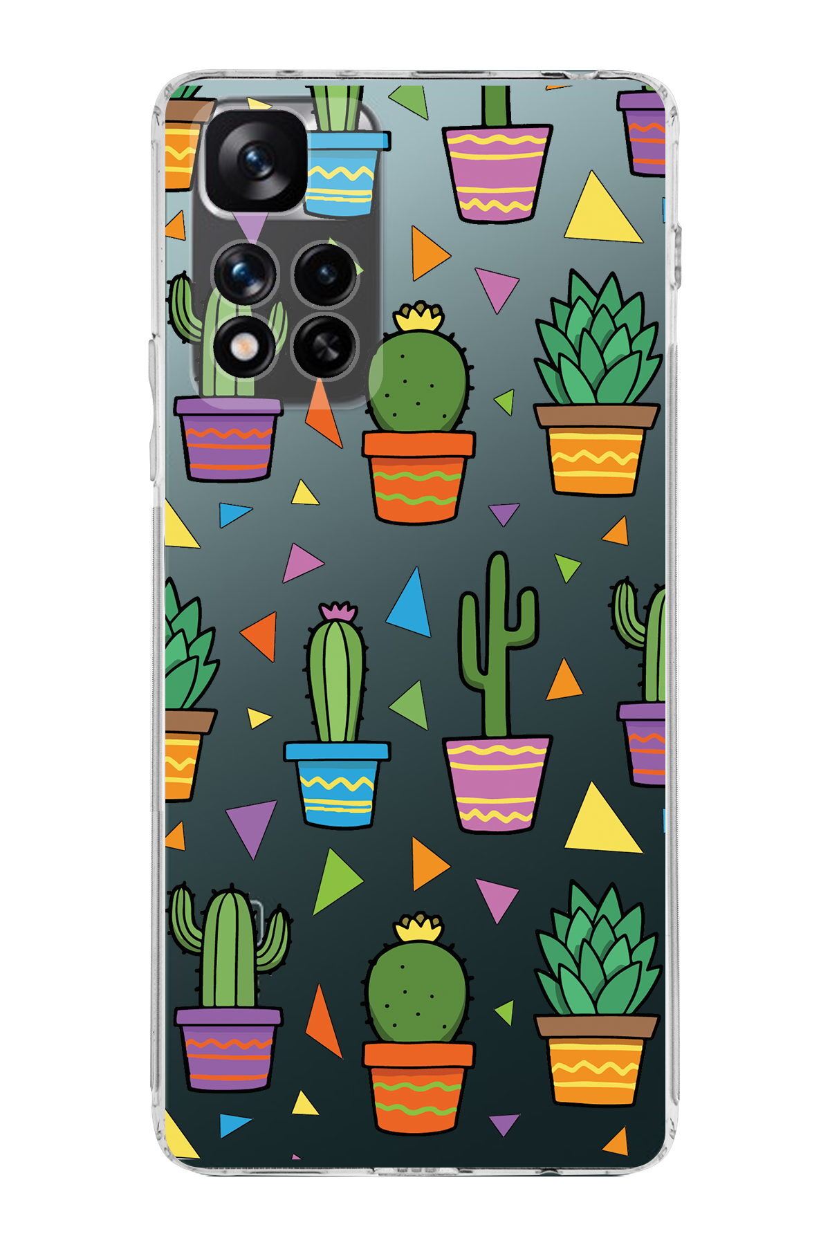 Xiaomi Redmi Note 11 Pro Plus ile Uyumlu 1mm Slim Fit Water Color 4 Baskılı Şeffaf  Kılıf