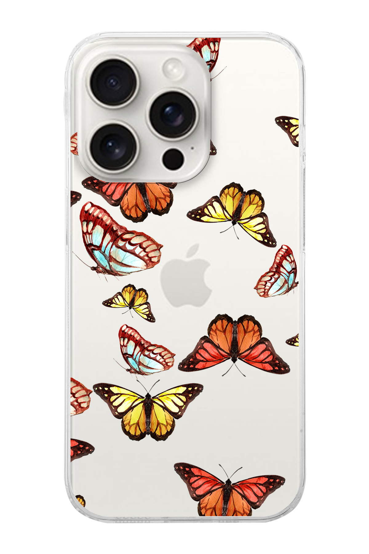 Apple  iPhone 15 Pro Max ile Uyumlu 1mm Slim Fit Water Color 2 Baskılı Şeffaf  Kılıf