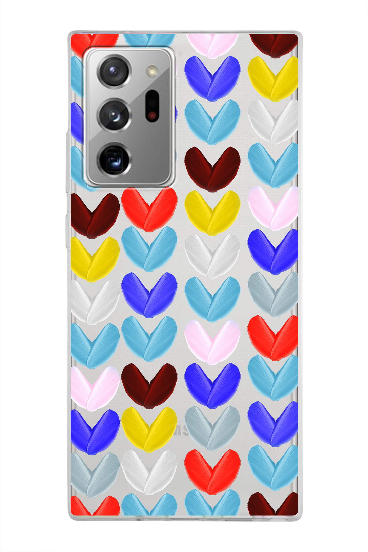 Samsung Galaxy Note 20 Ultra ile Uyumlu 1mm Slim Fit Water Color 1 Baskılı Şeffaf  Kılıf