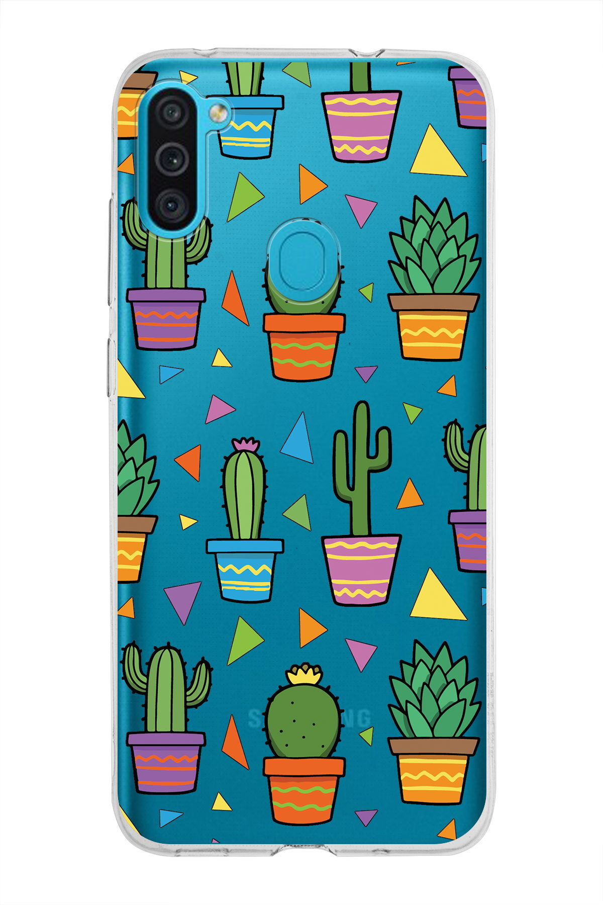 Samsung Galaxy M11 ile Uyumlu 1mm Slim Fit Water Color 4 Baskılı Şeffaf  Kılıf