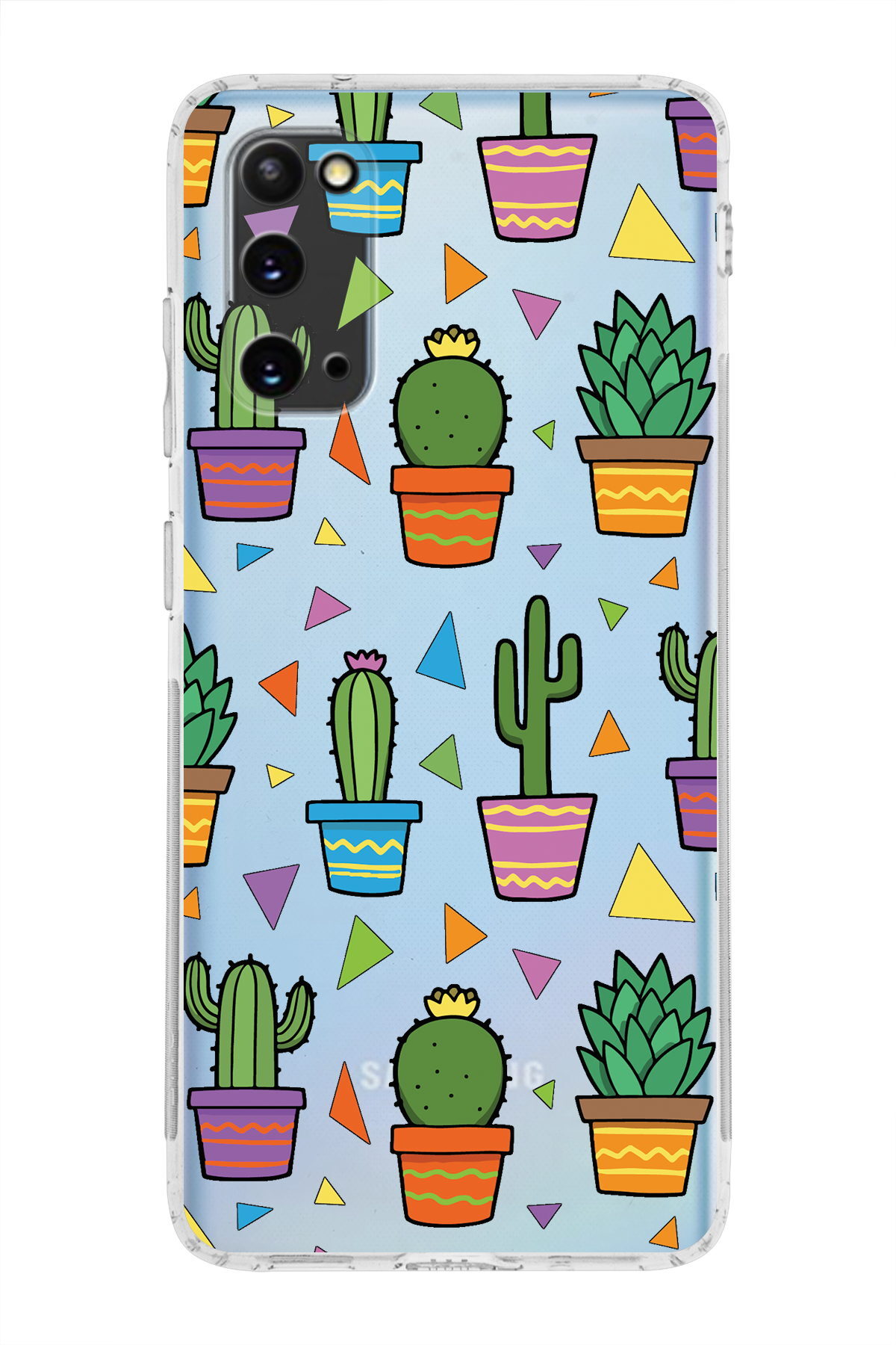 Samsung Galaxy S20 ile Uyumlu 1mm Slim Fit Water Color 4 Baskılı Şeffaf  Kılıf