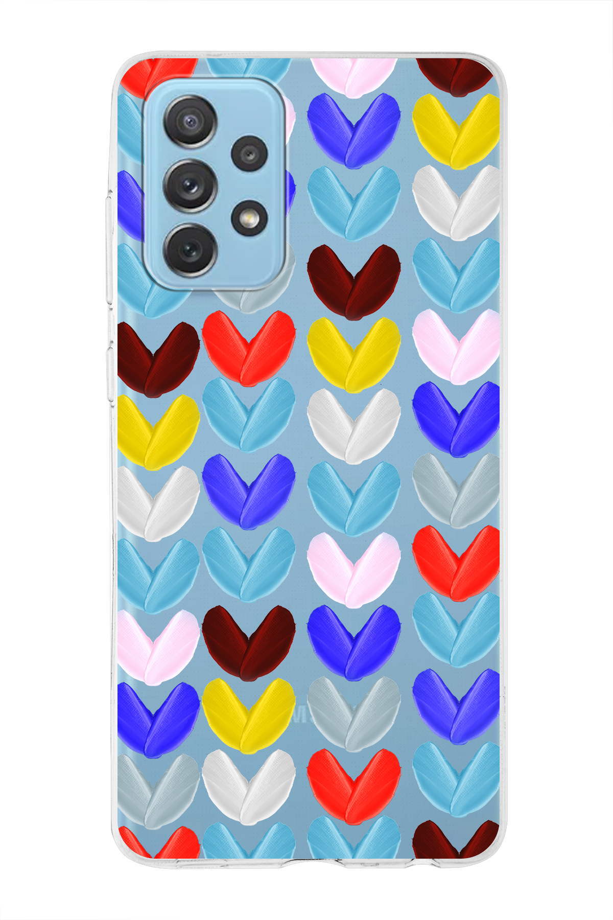 Samsung Galaxy A72 ile Uyumlu 1mm Slim Fit Water Color 1 Baskılı Şeffaf  Kılıf