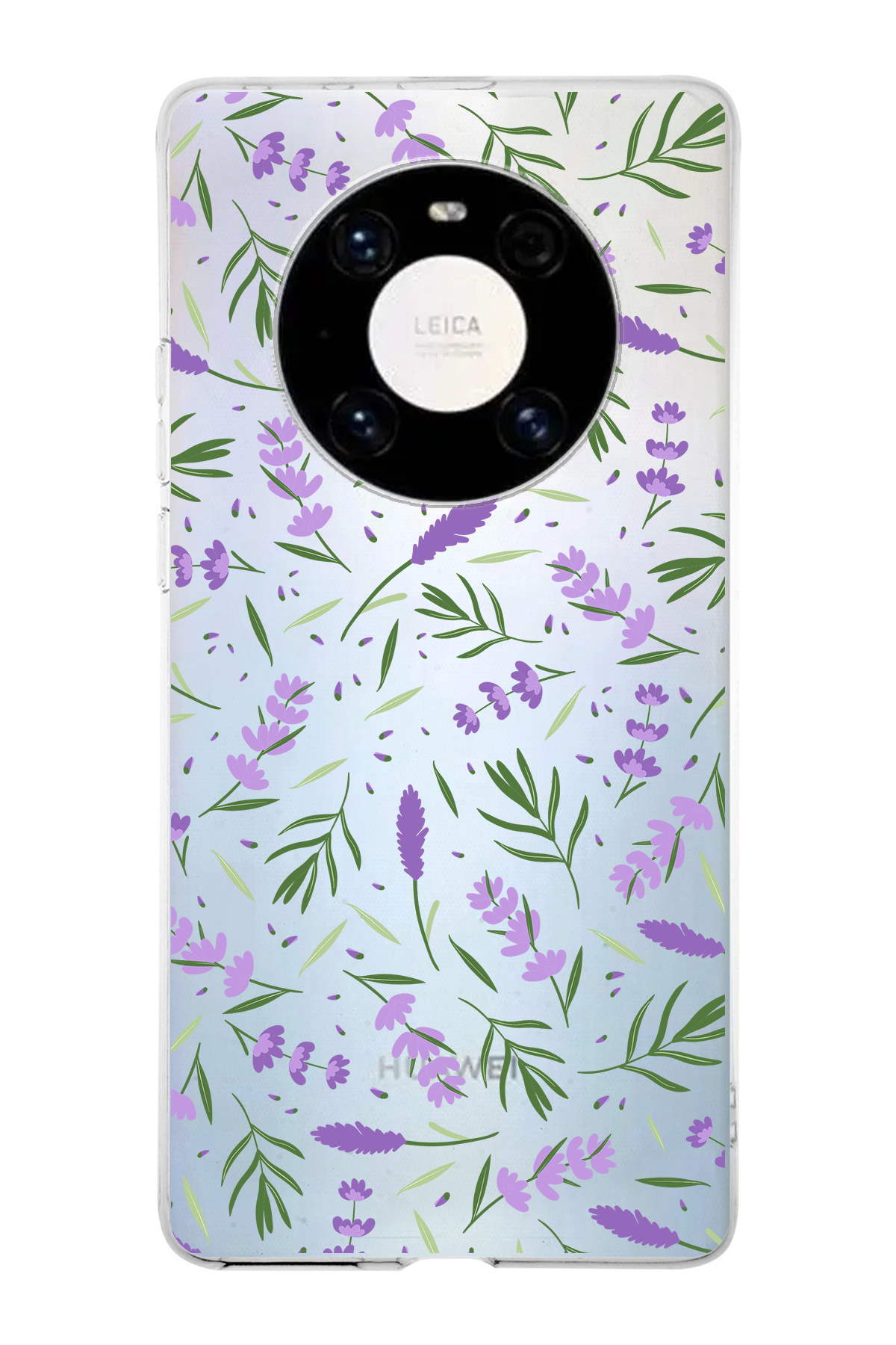 Huawei Mate 40 Pro ile Uyumlu 1mm Slim Fit Water Color 3 Baskılı Şeffaf  Kılıf