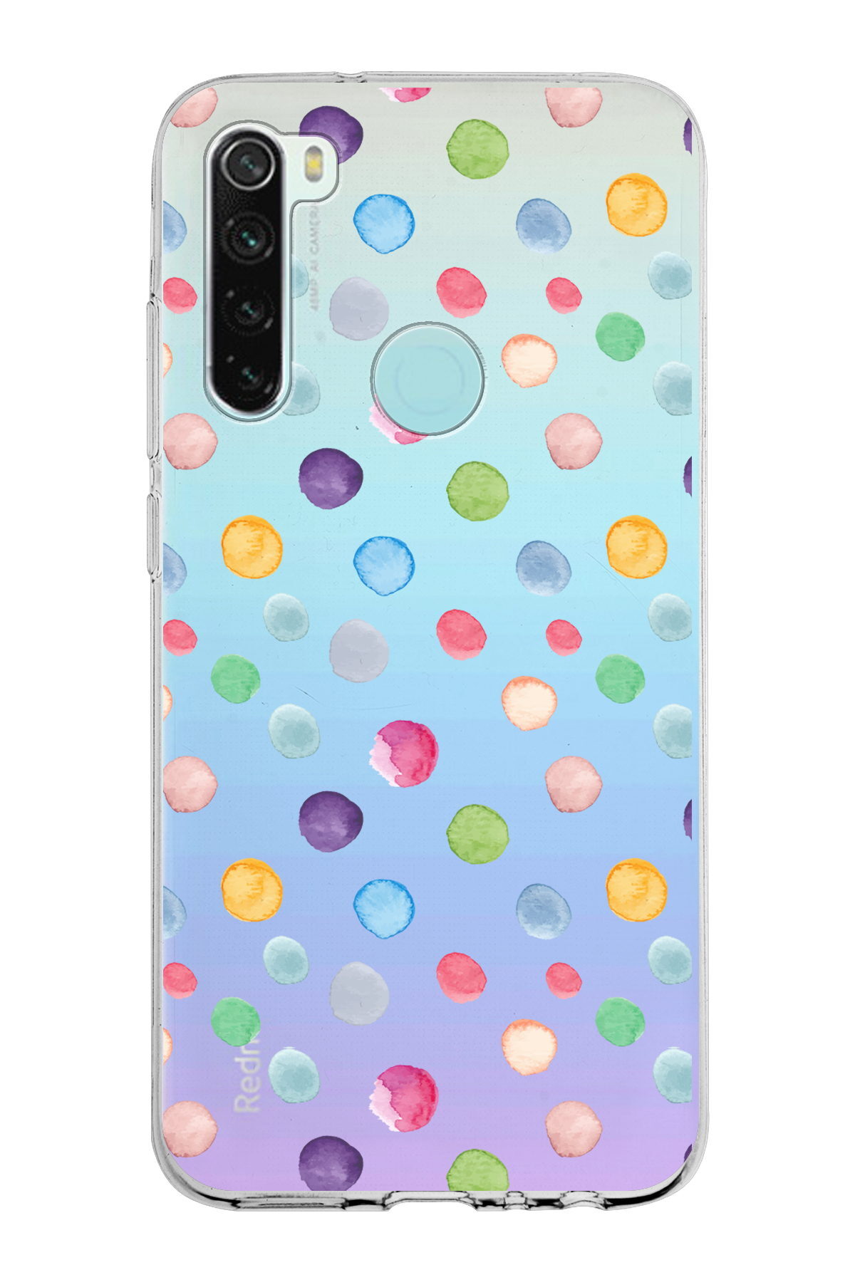 Xiaomi Redmi Note 8 ile Uyumlu 1mm Slim Fit Water Color 6 Baskılı Şeffaf  Kılıf