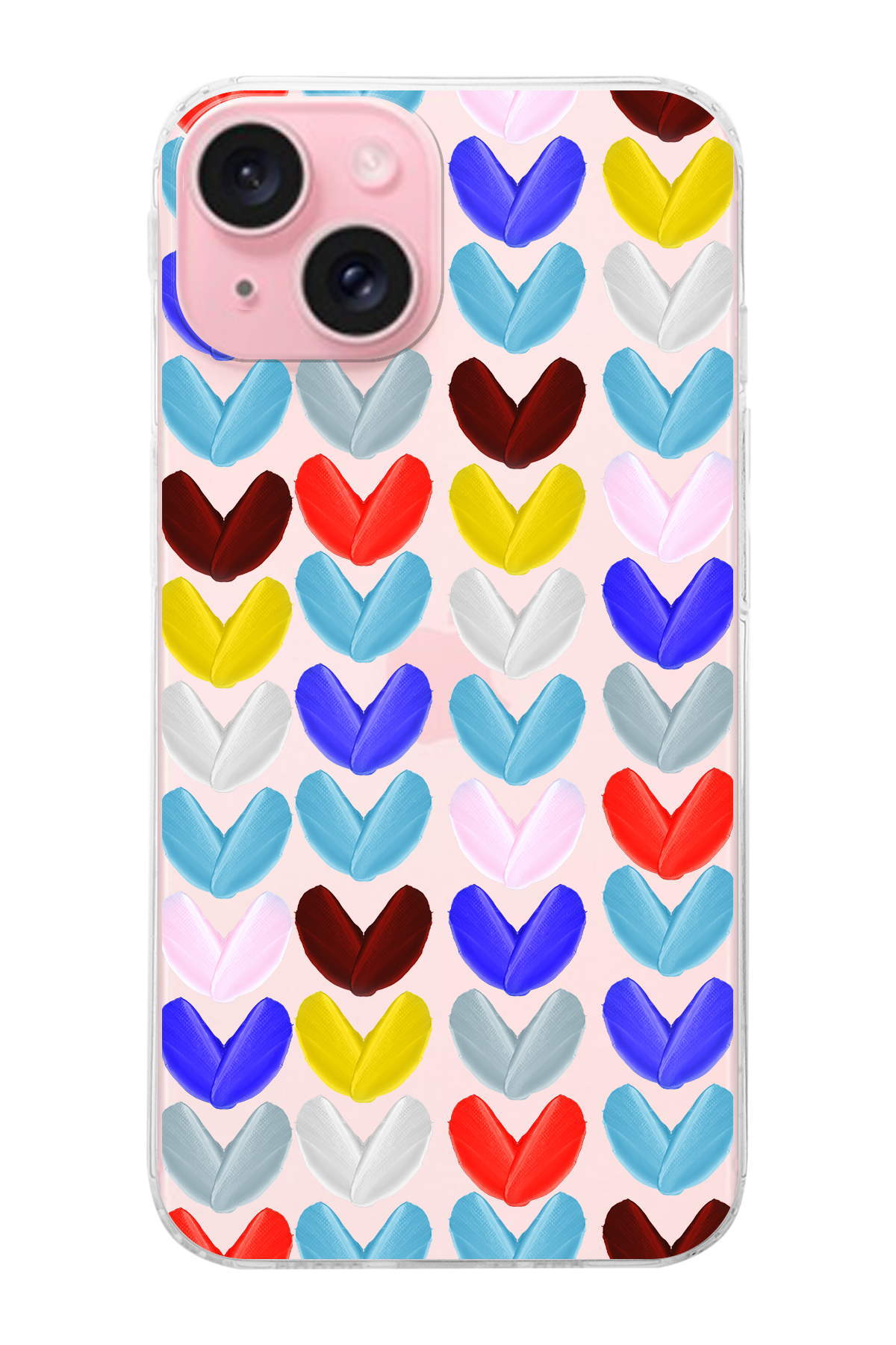 Apple  iPhone 15 Plus ile Uyumlu 1mm Slim Fit Water Color 1 Baskılı Şeffaf  Kılıf