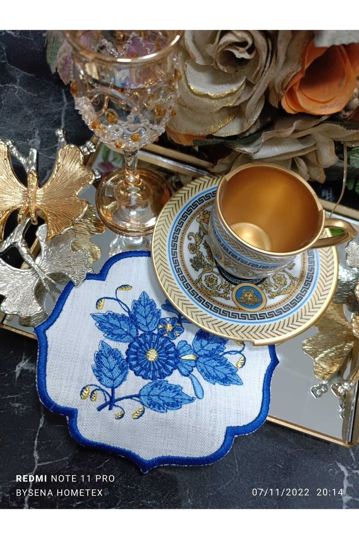 Femme En Bleu Kokteyl Ve Kahve Yanı Sunum Peçetesi 6 Adet