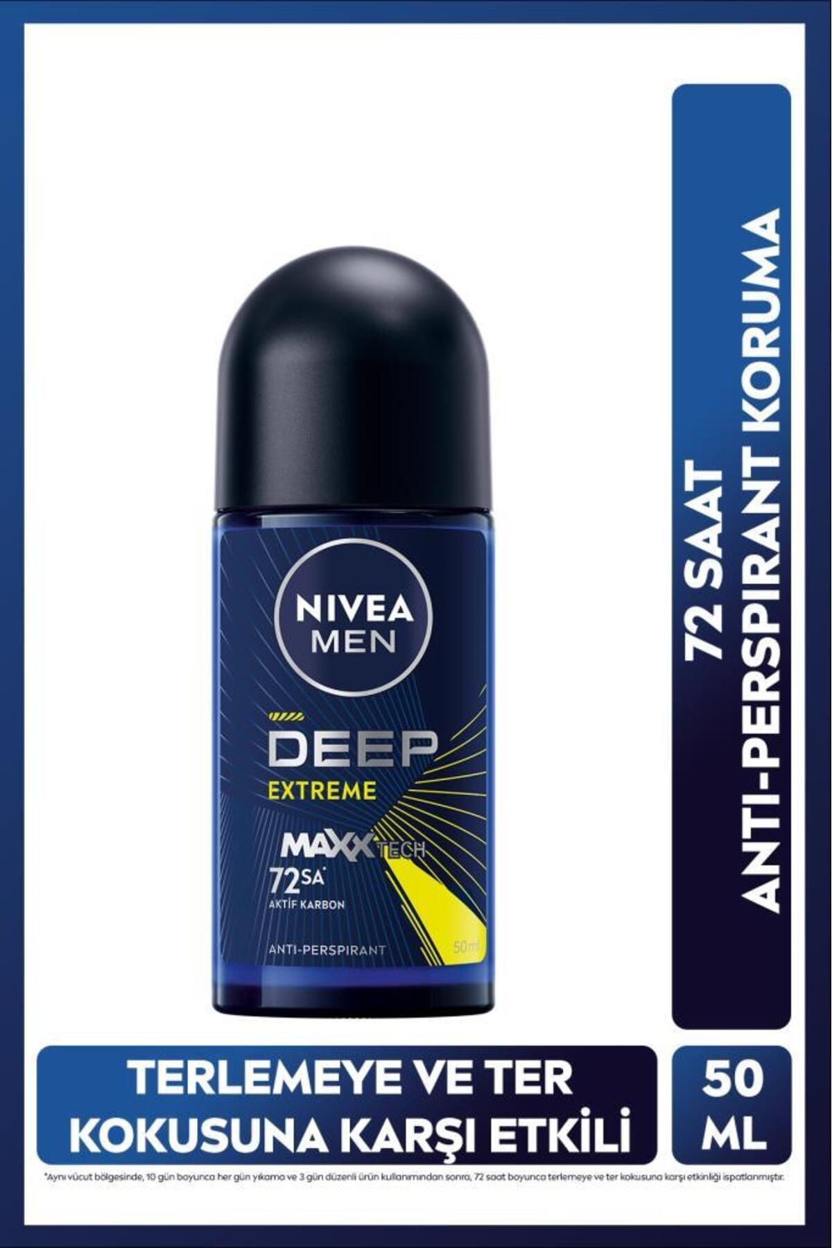 Мужской шариковый дезодорант NIVEA Men Deep Extreme, 50 мл, защита от пота, 72 часа, новая энергия 93388-08200-33