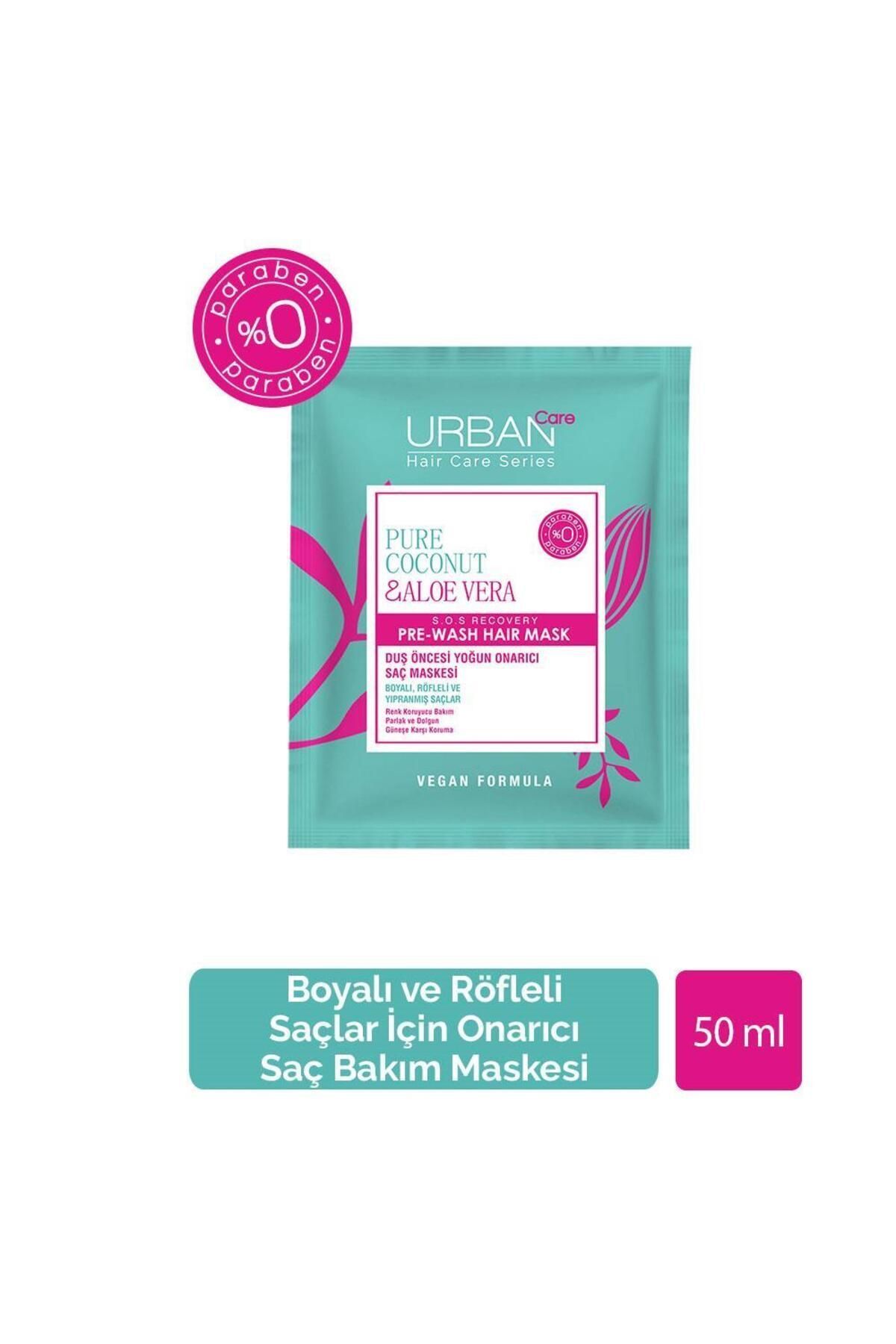 Urban Care Pure Coconut&aloe Vera Защитная маска перед душем для окрашенных волос, 50 мл, веганская URC5496