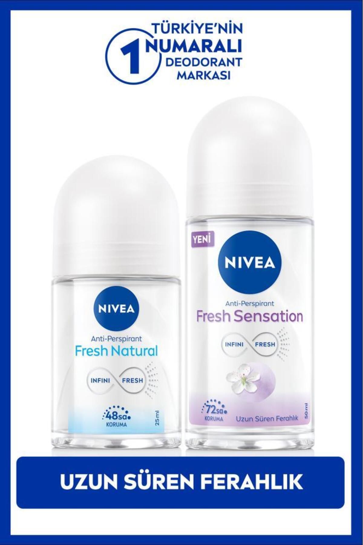 Женский шариковый дезодорант NIVEA Fresh Sensation, 50 мл, мини-шариковый Fresh Natural, 25 мл, свежесть на весь день SET.NVE.1015