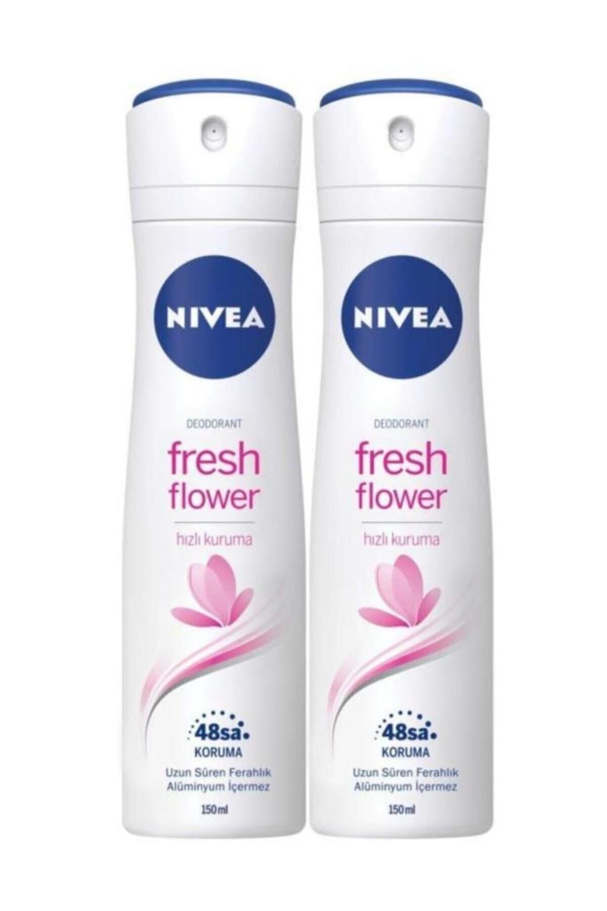 NIVEA Женский дезодорант-спрей Fresh Flower 150 мл x2шт, защита 48 часов, быстрое высыхание, длительная свежесть SET.NVE.222