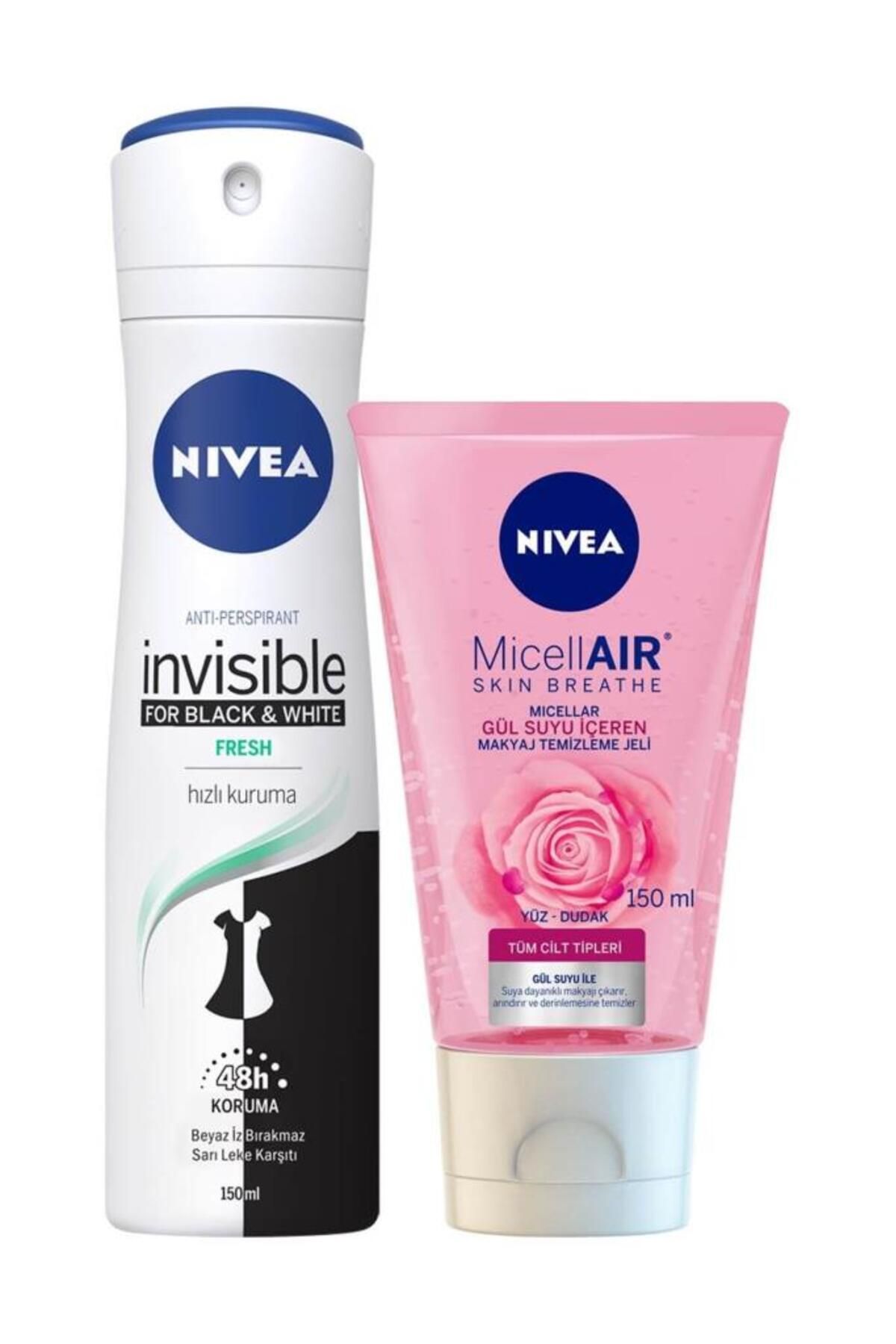 NIVEA Face Care Rose Очищающий гель для лица 150 мл Спрей-дезодорант B&W Fresh Women 150 мл SET.NVE.119