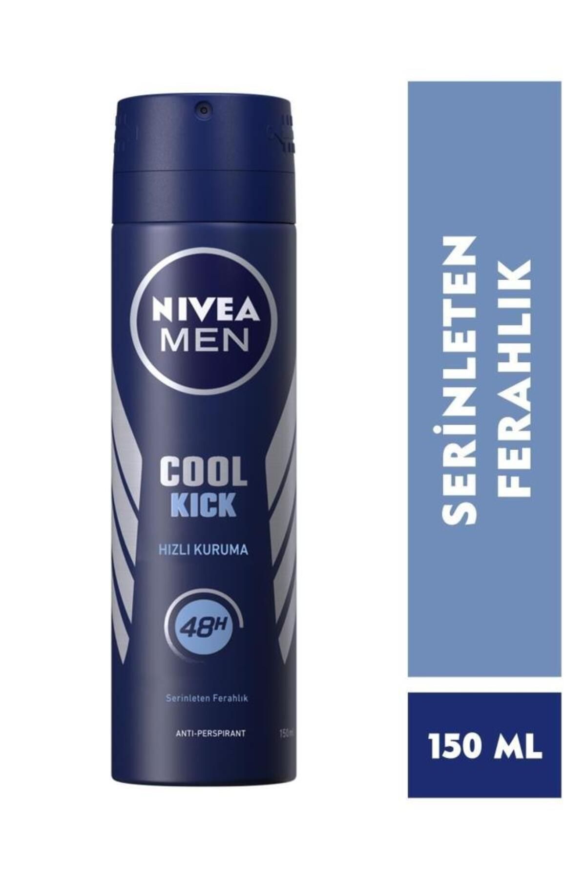 NIVEA Мужской дезодорант-спрей Cool Kick, защита от пота, 48 часов, 150 мл, охлаждающая свежесть 13506