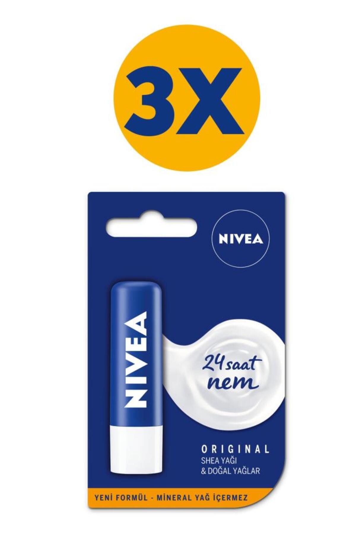 NIVEA Nlc Крем для губ Оригинальный 4,8г X3 НАБОР.NVE.402