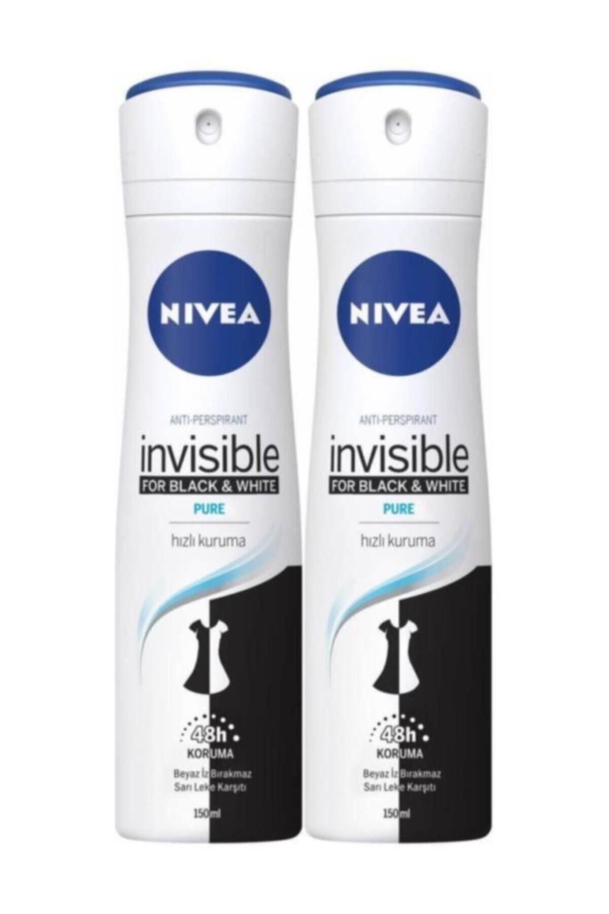 NIVEA Invisible Black&white Pure Deosprey 150 мл 2 шт. НАБОР.NVE.068