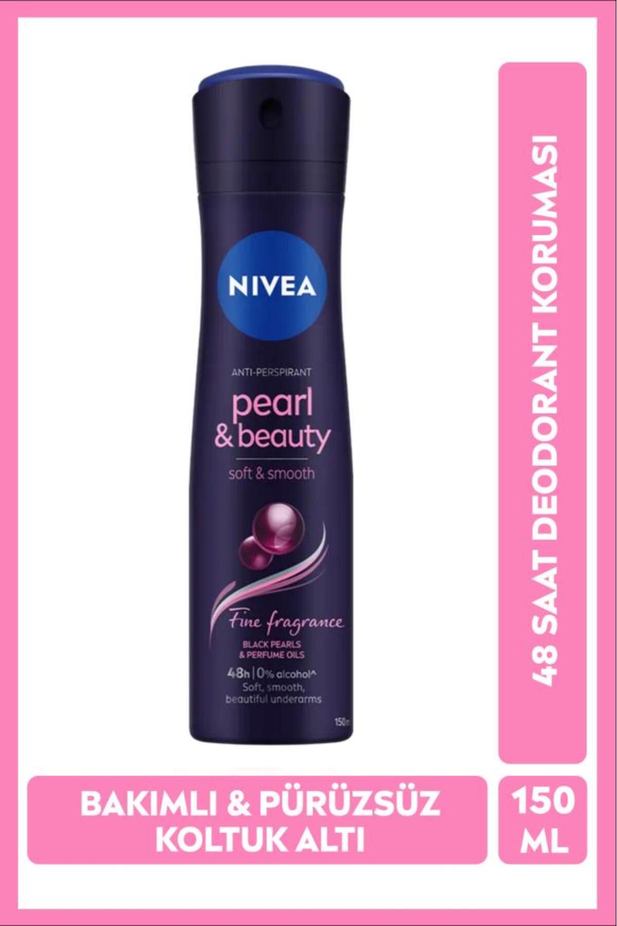 Женский дезодорант-спрей NIVEA Pearl&Beauty Fine Fragrance, 150 мл, 48 часов, эффективен против запаха пота, DPNVAPRLBETYBLCKD