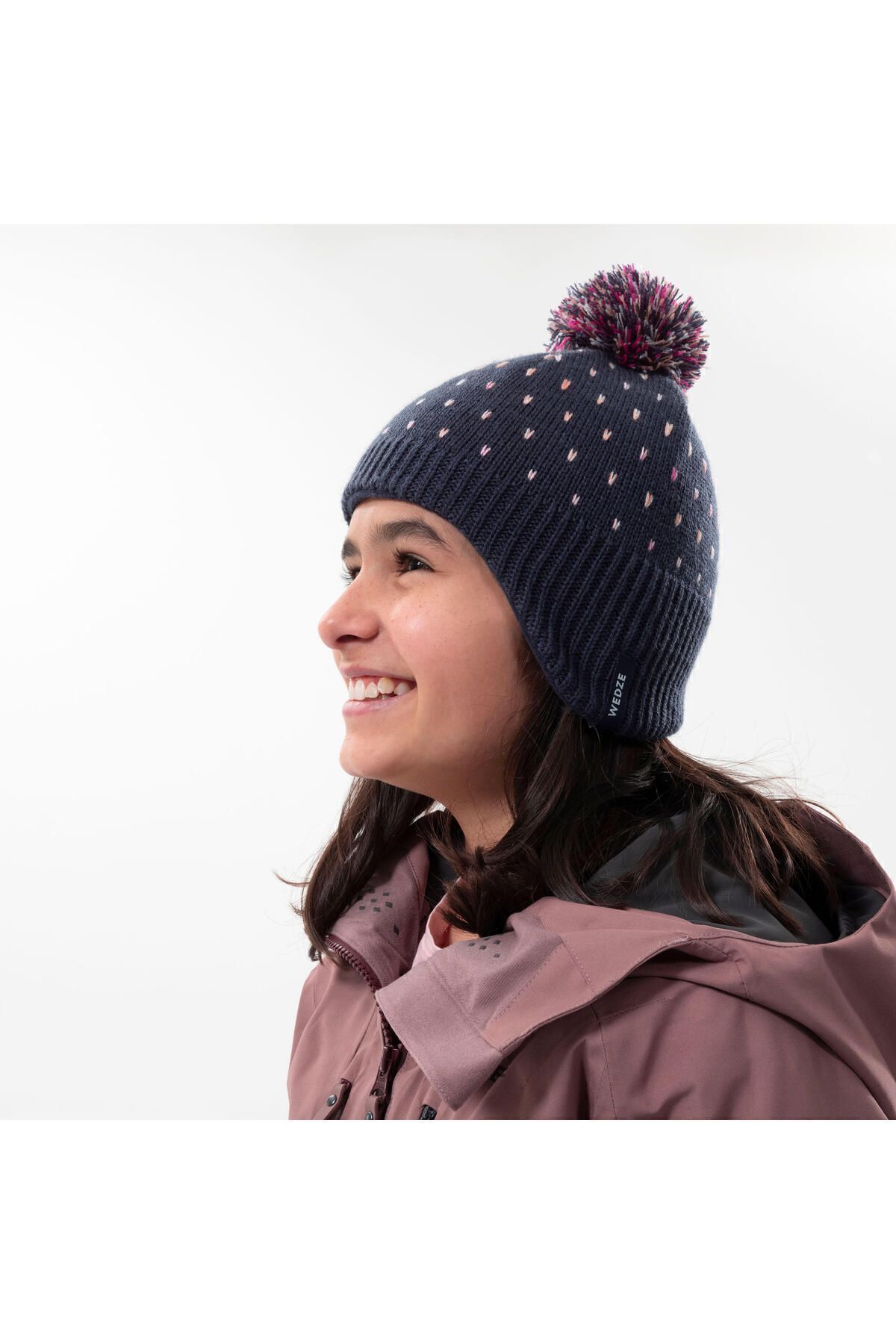 Decathlon-Wedze Children's Ski Cap - Navy Blue - Flap 8