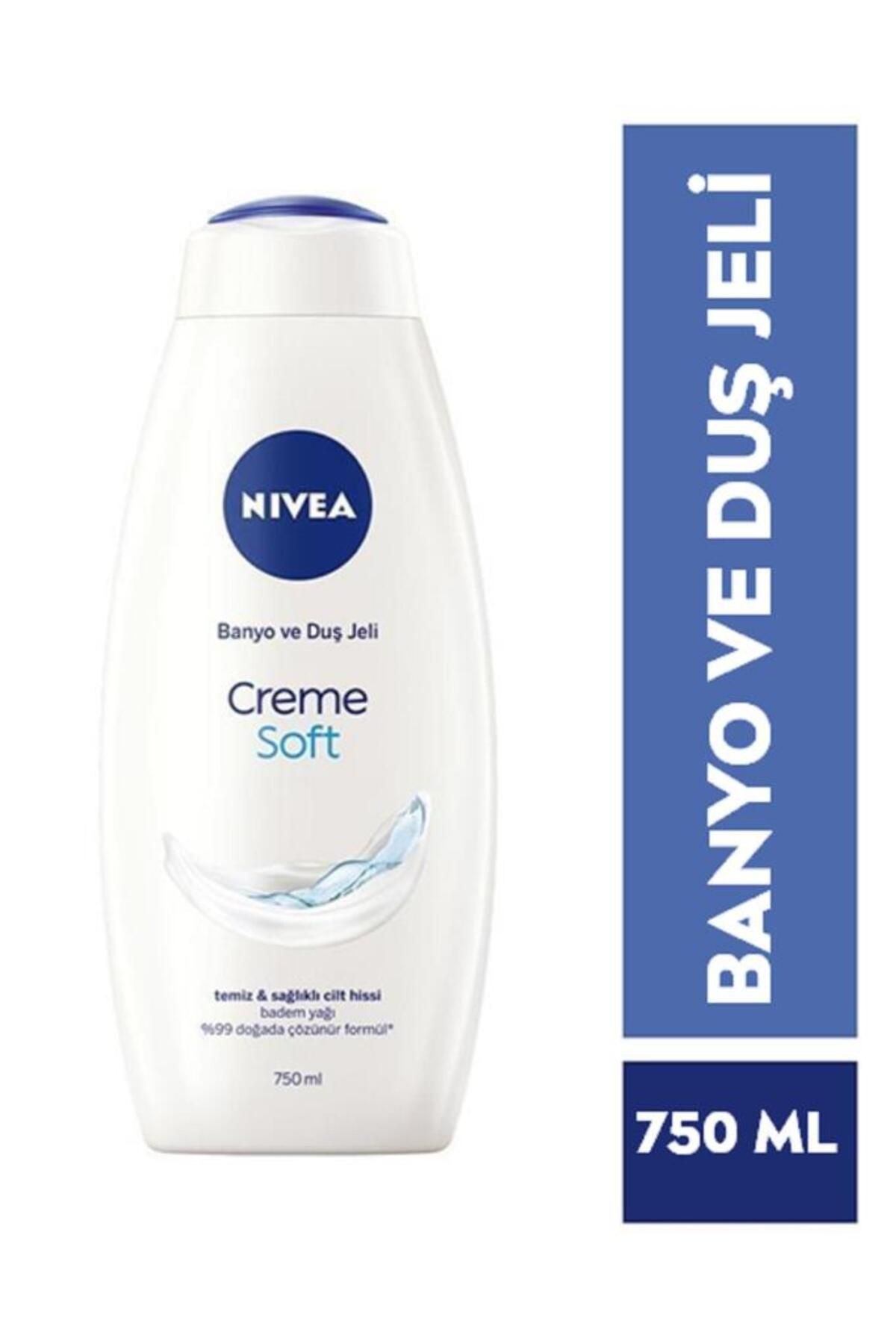 NIVEA Creme Soft Creamy Touch Гель для ванны и душа, 750 мл, миндальное масло, увлажнение тела, экономичный размер 80846