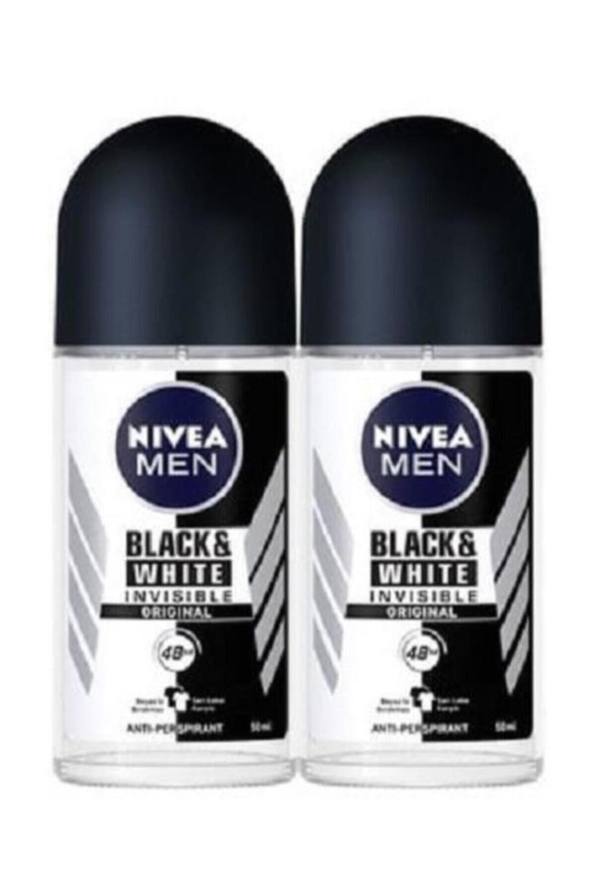 NIVEA Men Invisible Black&white Оригинальный мужской дезодорант шариковый, 50 мл НАБОР из 2.NVE.258