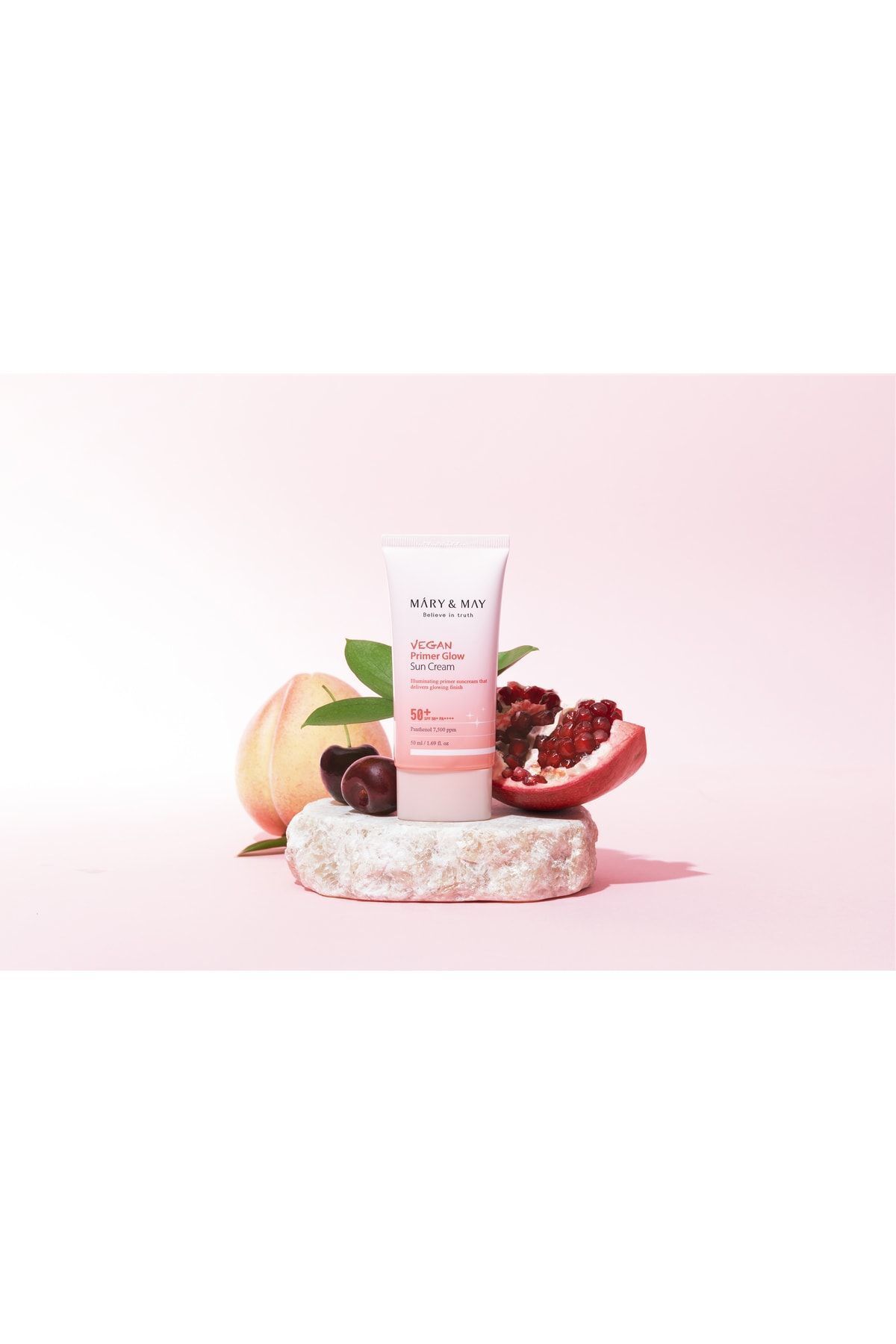 کرم ضد آفتاب Vegan Primer Glow SPF50+ PA++++ 50ml - Tone Equalizing Illuminating Sun Cream SPF50+ Mary & May