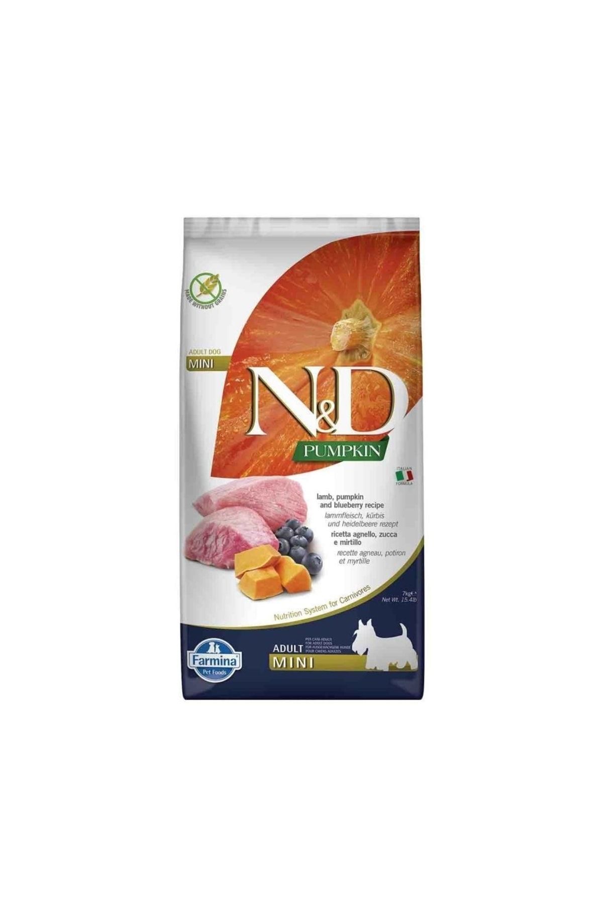 N & D Nd Pumpkin Tahılsız Balkabaklı Kuzu Etli Yaban Mersinli Mini